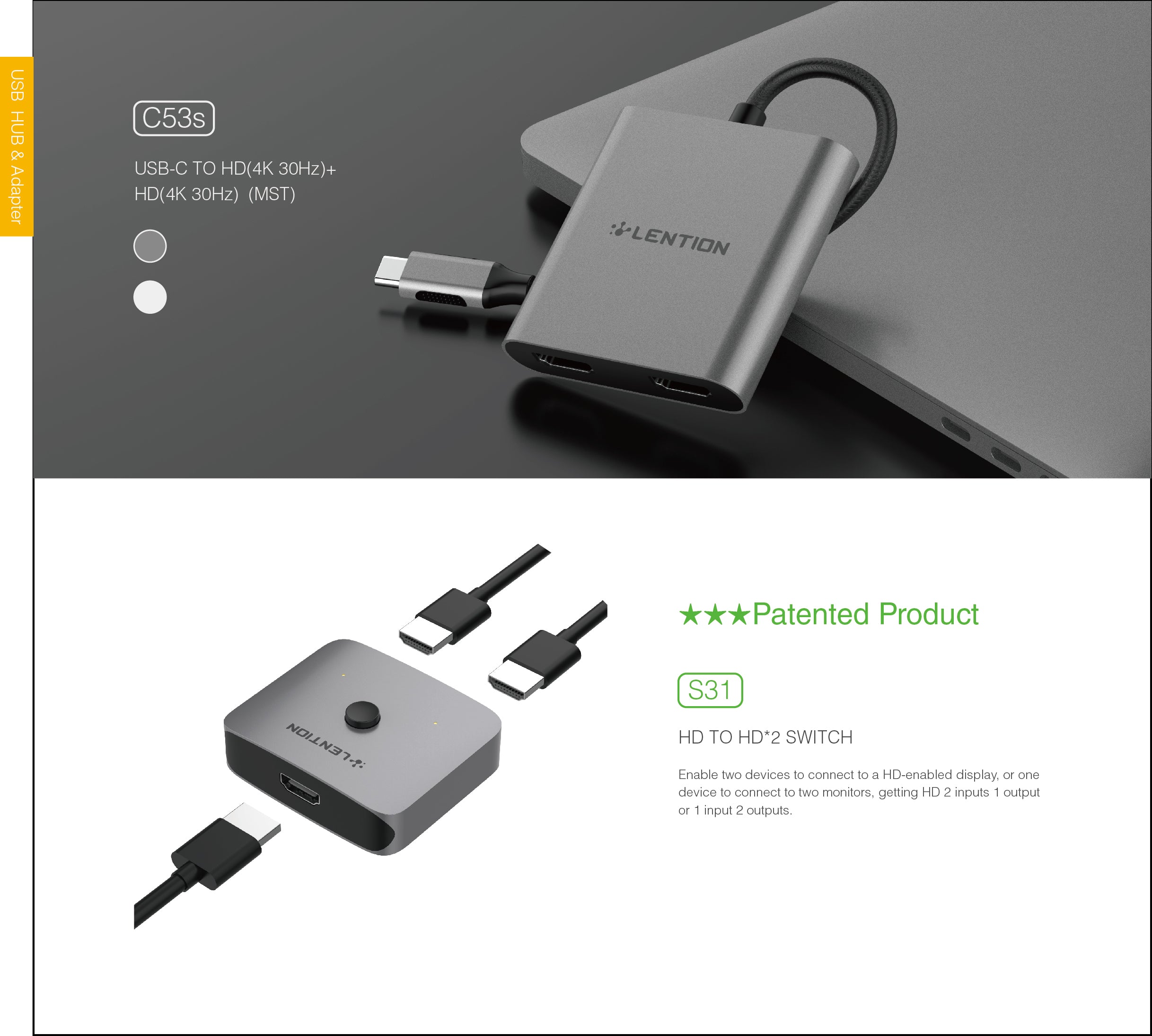 LENTION 9 in 1 USB C Hub with 4K HDMI, 4 USB, SD Reader and Gigabit Ethernet (CB-C69)