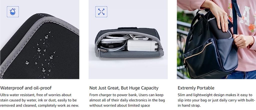 LENTION Waterproof Laptop Sleeve – Oil-Resistant Spacious Storage with Ultra-Portable Design | Durable Tech Organizer for Electronics