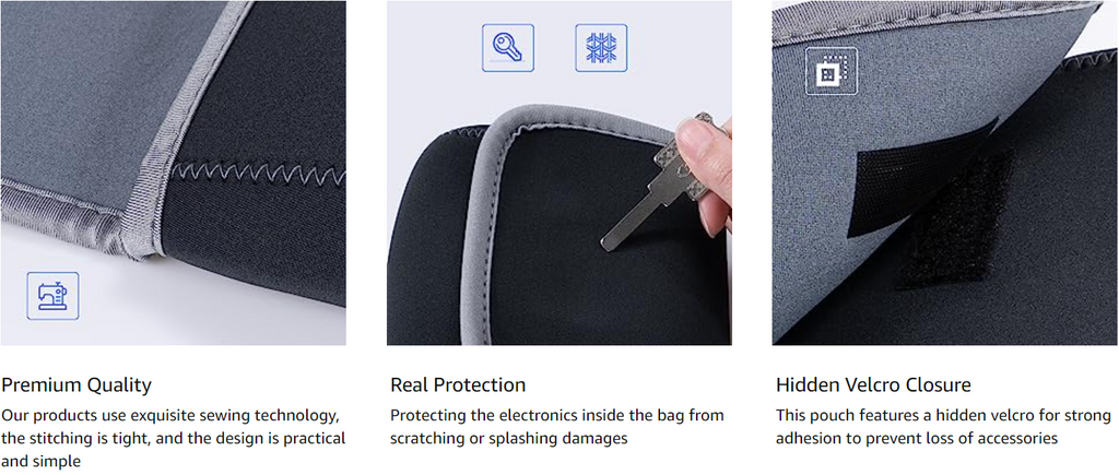 Premium Quality Laptop Sleeve with Shockproof Protection & Hidden Velcro Closure - Durable Neoprene Case for Electronics