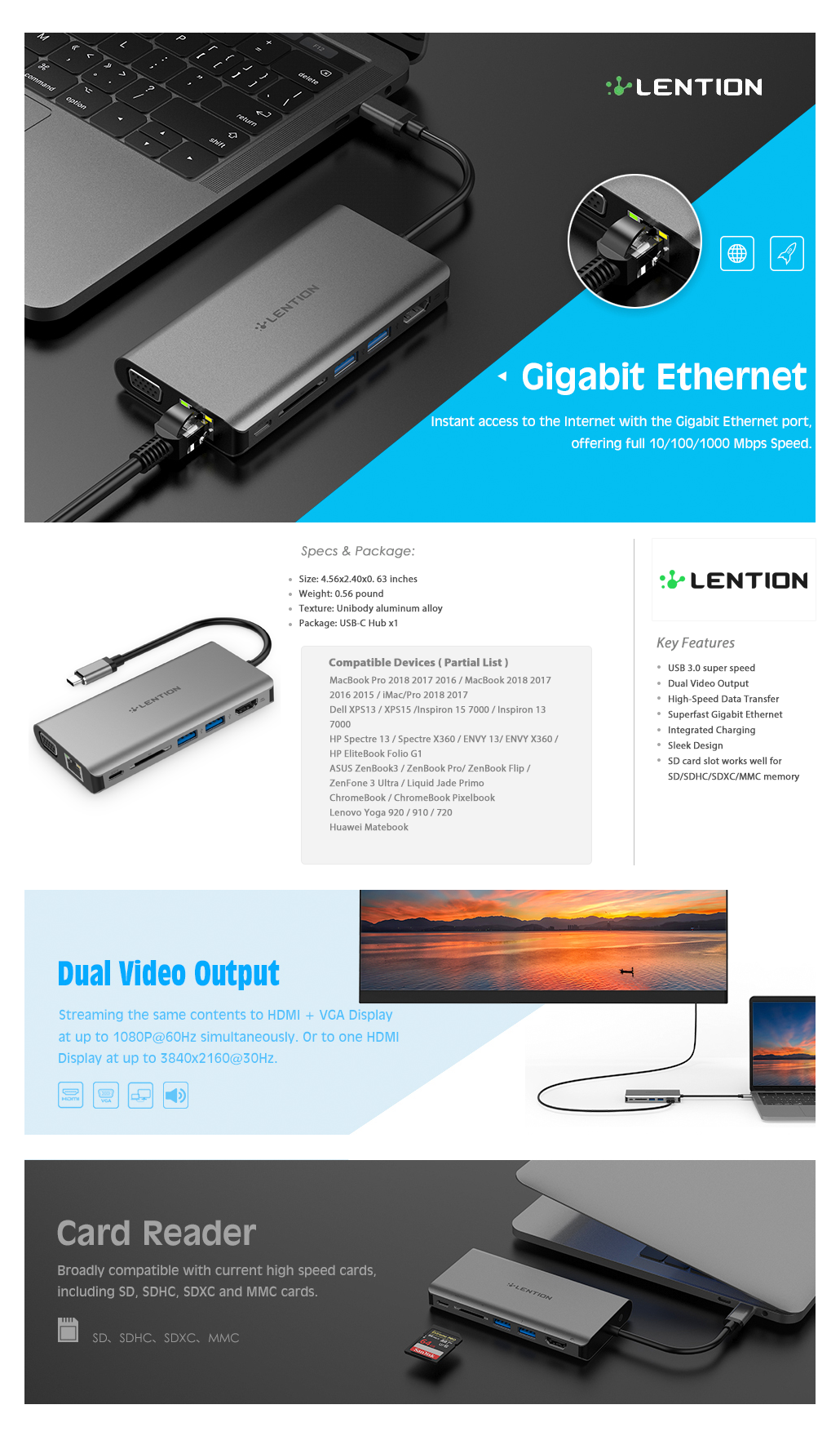 Usb C Digital Av Multiport Hub With 4k Hdmi Lention Usb C Digital Av Multiport Hub With 4k Hdmi Lention