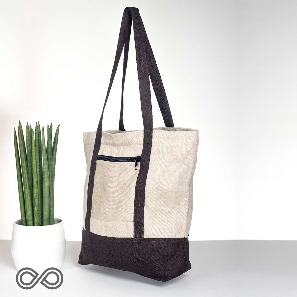 CAPE COD 100% Organic Hemp Tote Bag (14.5x12x4.5) (Plastic-free)