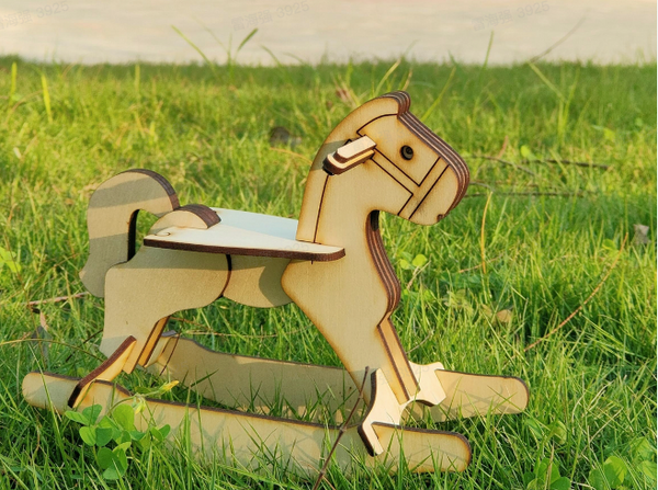 laser machine made rocking horse