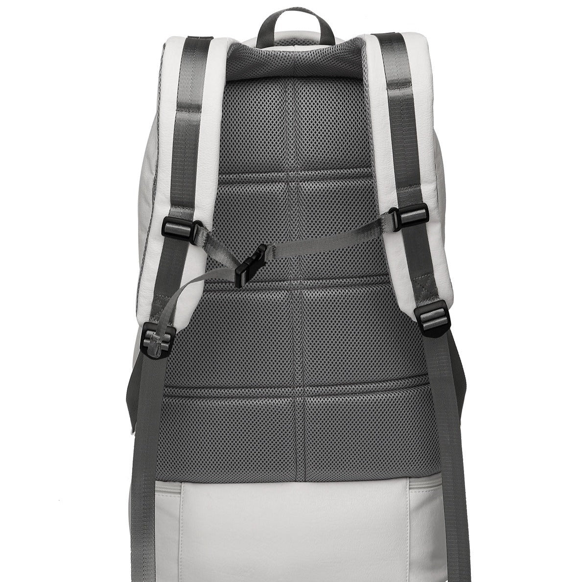 White Leather Luxury Carry-On Backpack (Patented Signature Design)