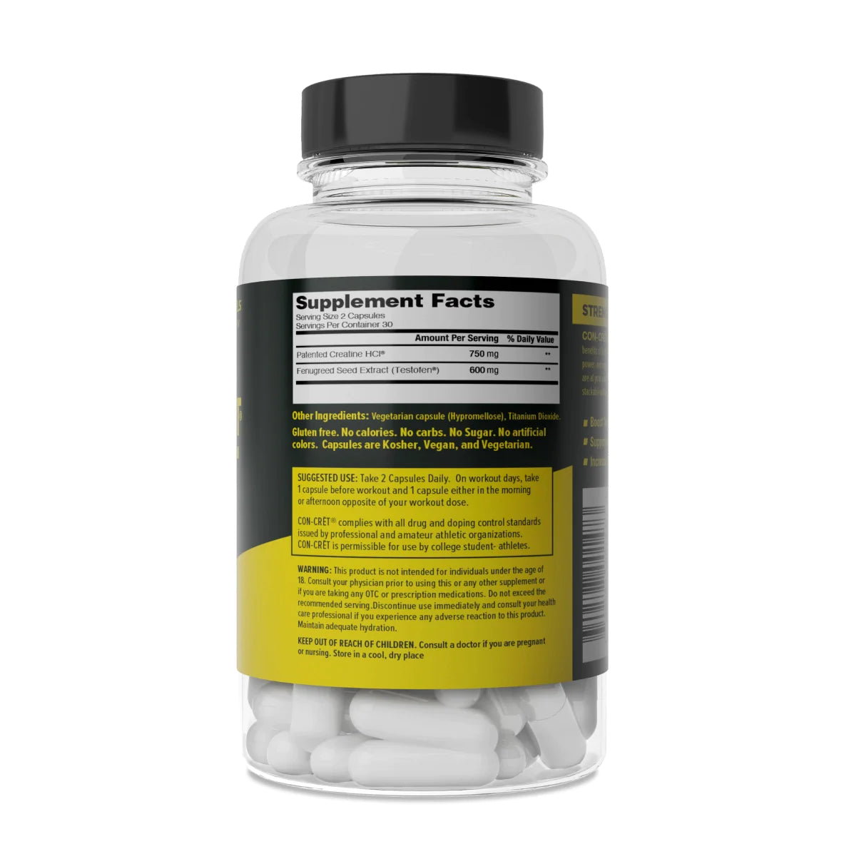 CON-CRET?+ TEST, CON-CRET? Creatine HCl now with Testofen?, Boost Testosterone Levels