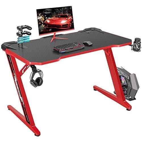 Z Shape Pink Gaming Desk