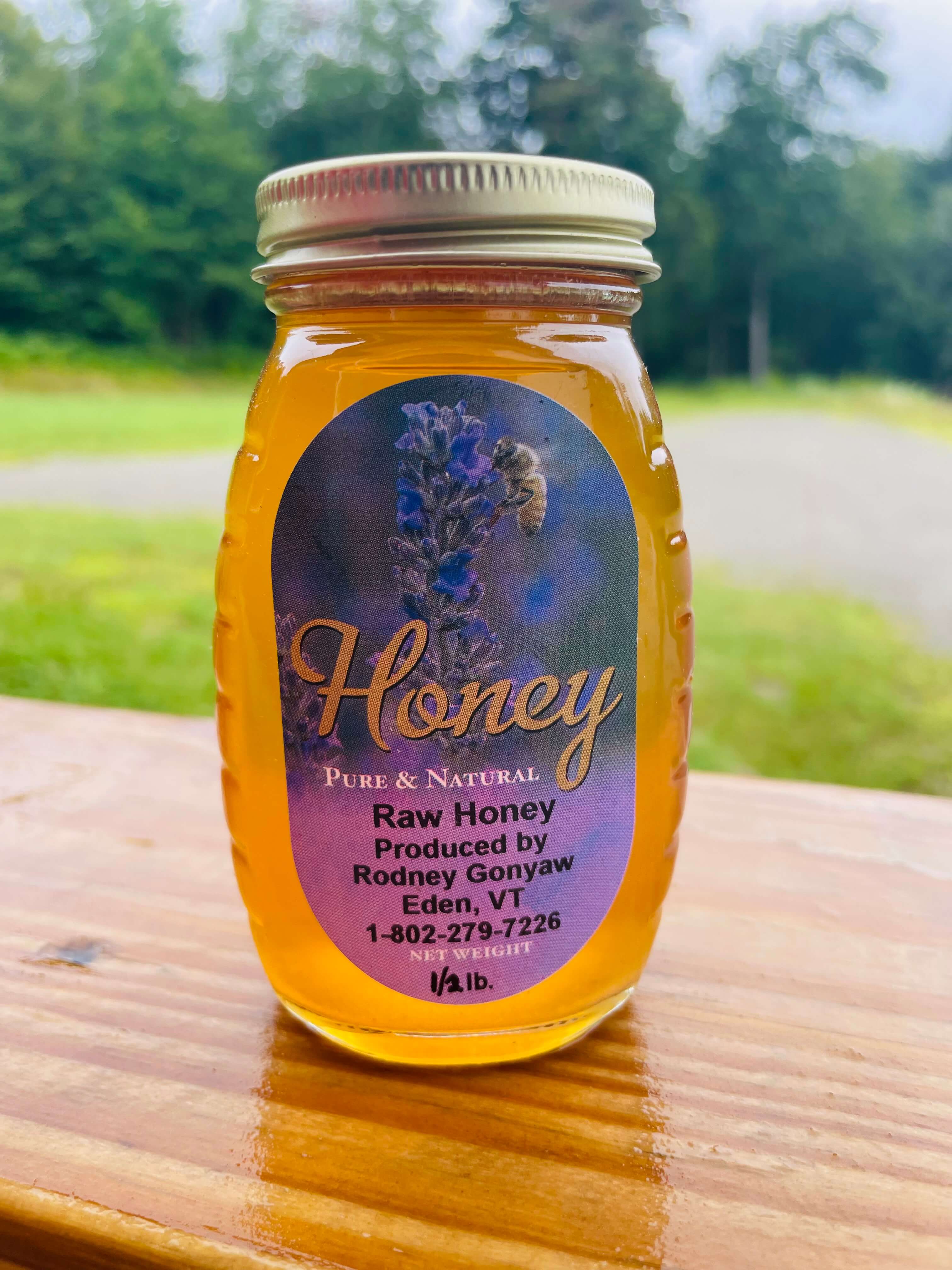 Honey and Maple Syrup - 1/2 Pound Jar of local Vermont Honey and a Quart Jug Pure Vermont Maple Syrup