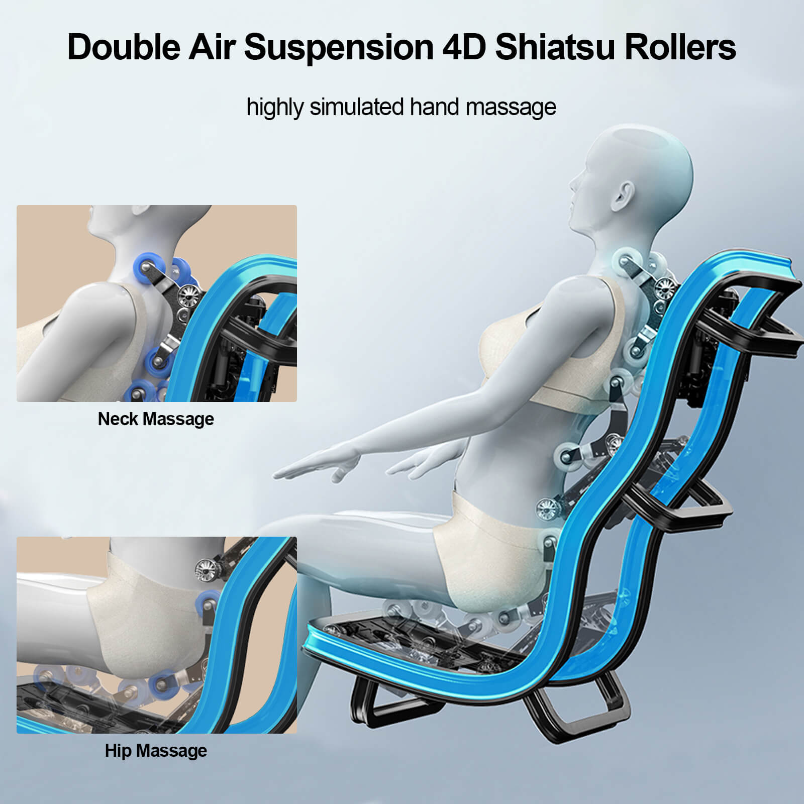 4D Massage Chair, W/ Zero Gravity & Full Body Airbags Massage, Smart Body Scan