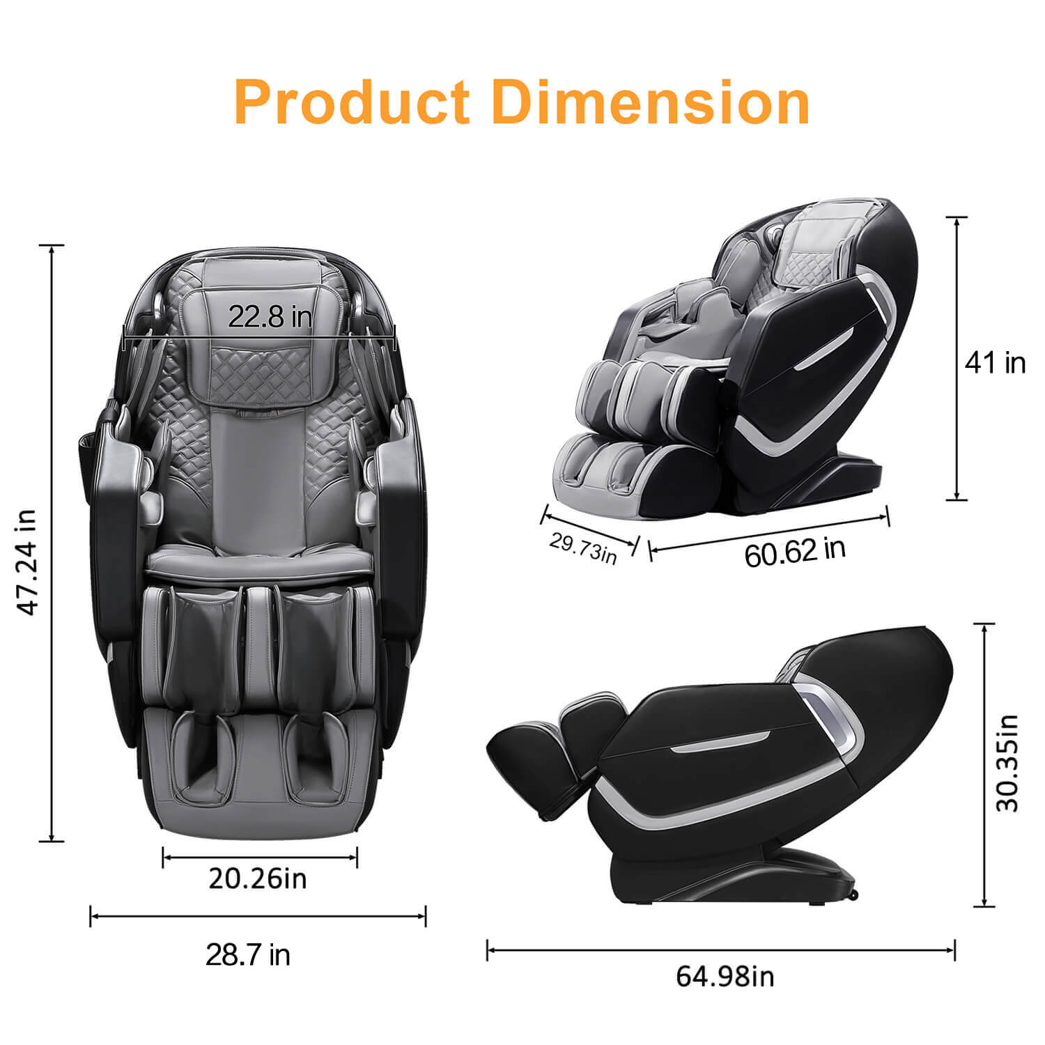 4D Massage Chair, W/ Zero Gravity & Full Body Airbags Massage, Smart Body Scan