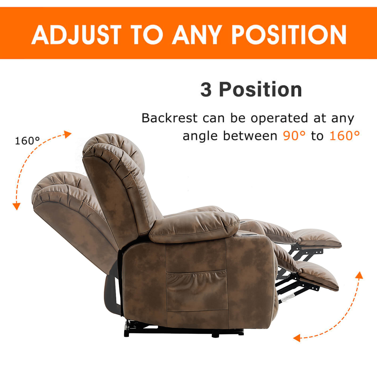 Luxury Power Lift Recliner Chair With Vibration Massage and Heating, 34.6