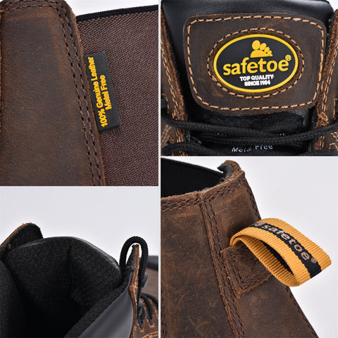 genuine cow leather work boots details