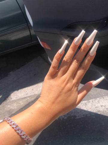 Reverse french acrylic nails