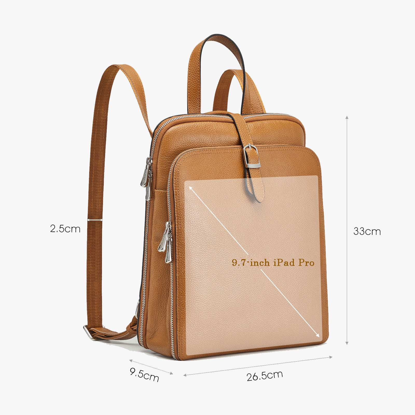 Soft Genuine Leather School Backpack