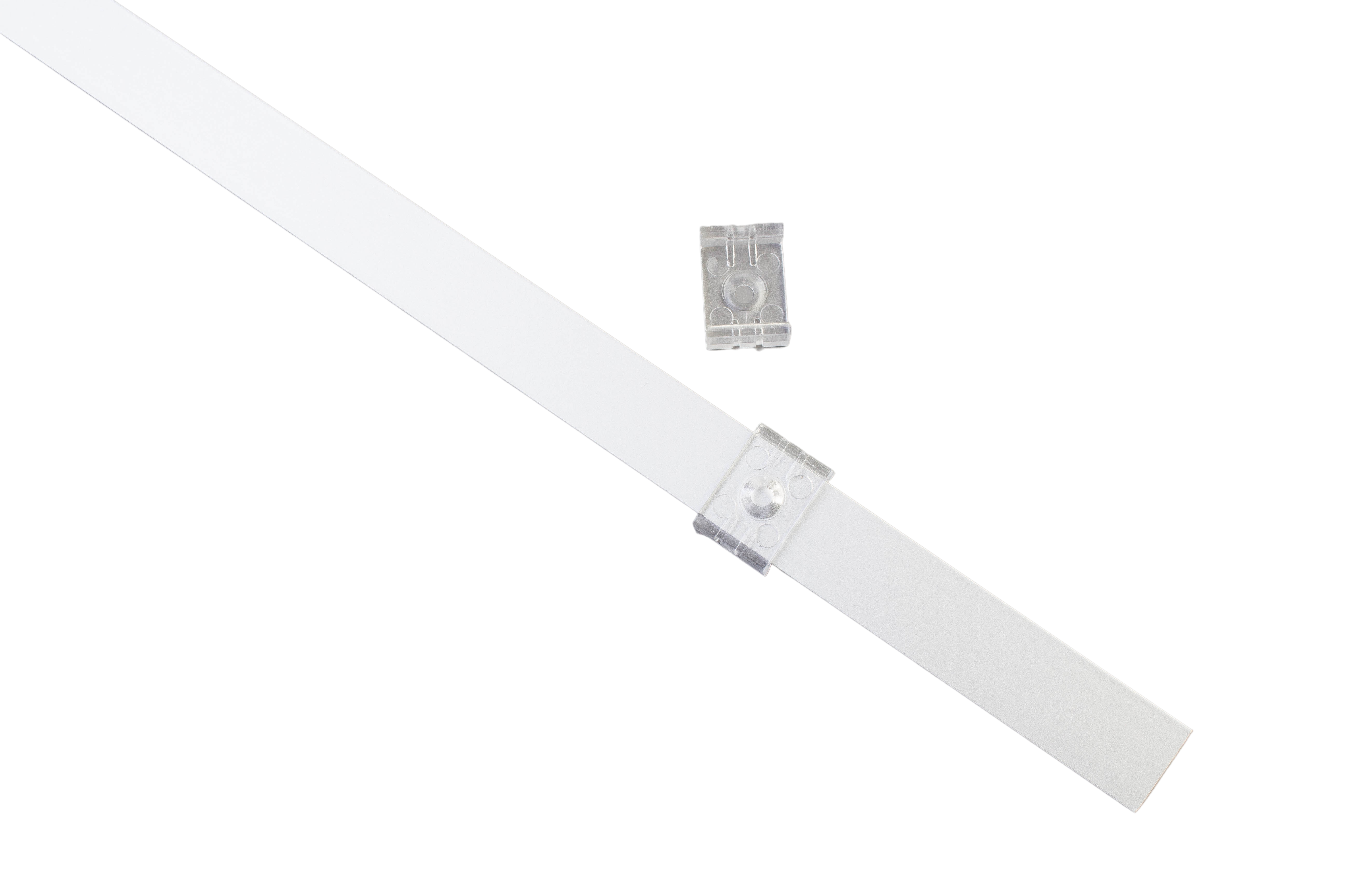 5ft U Aluminum channel with Cover & Mounting Clips for LED Strip Light - Fits 6mm to 13mm (10pk) (Medium Size)