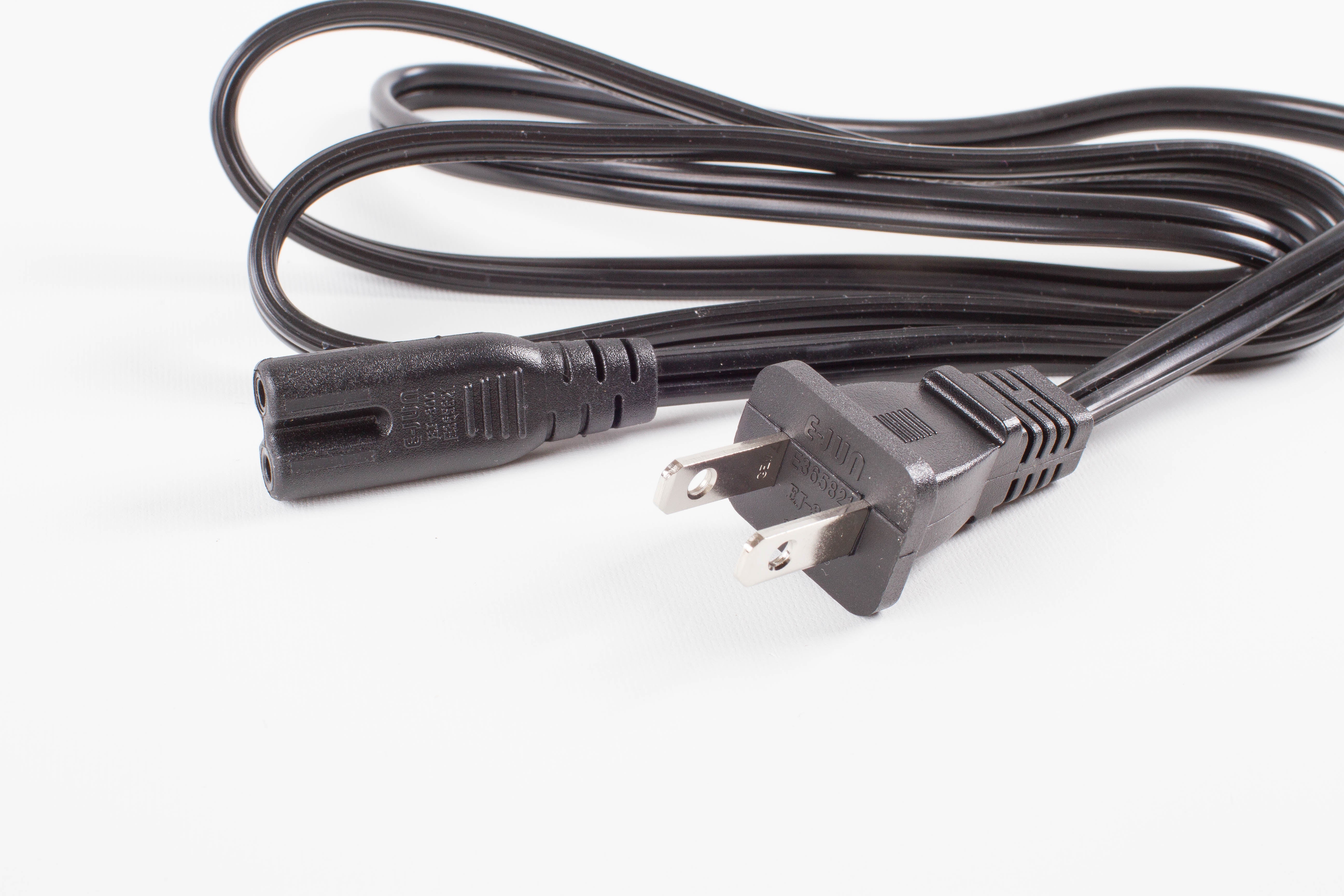 4ft 2 Prong AC Power Cable for Power Supplies UL Listed