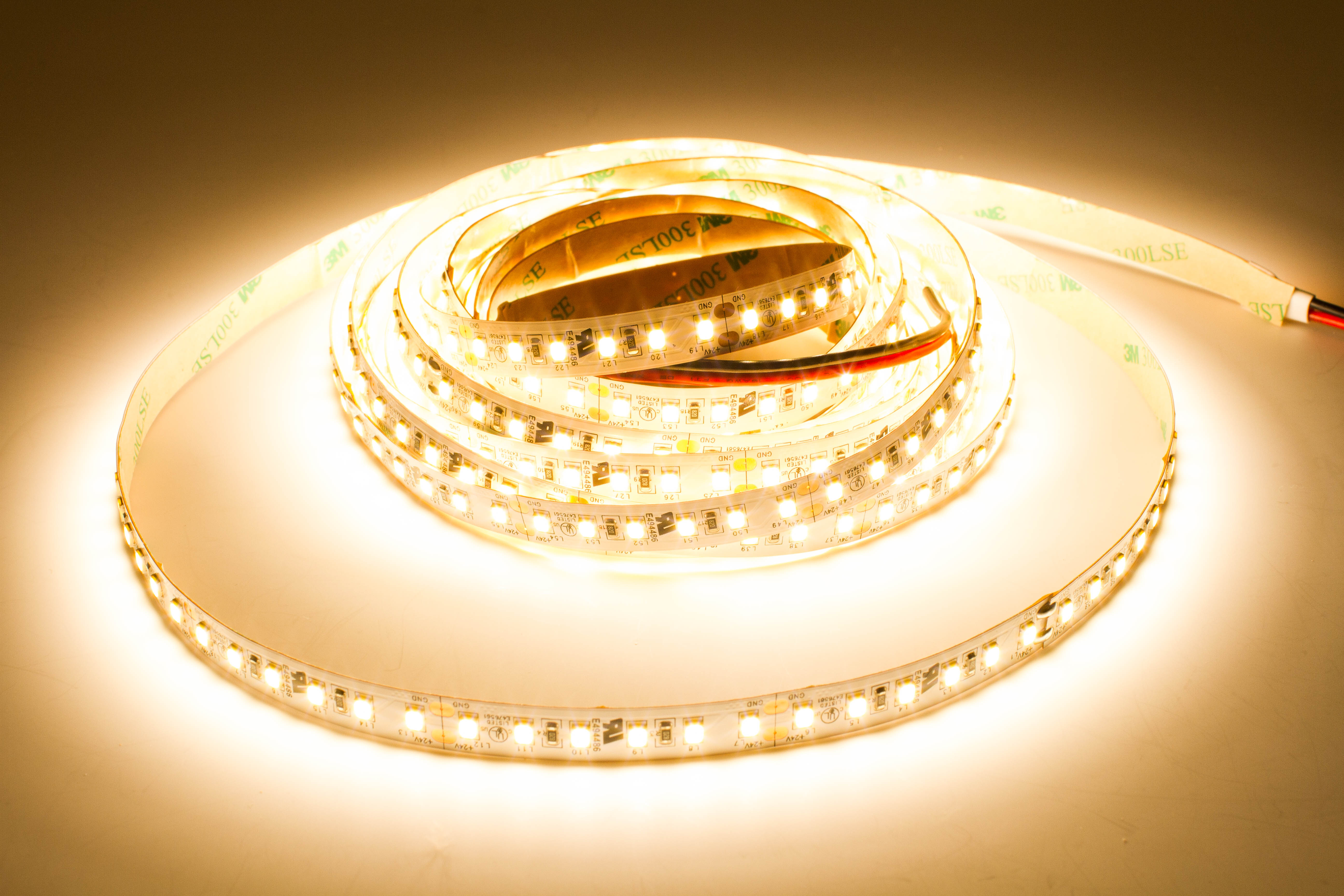 24v Premium Super Bright Series CRI 95 3000k Warm white color LED strip light + Aluminum Channel