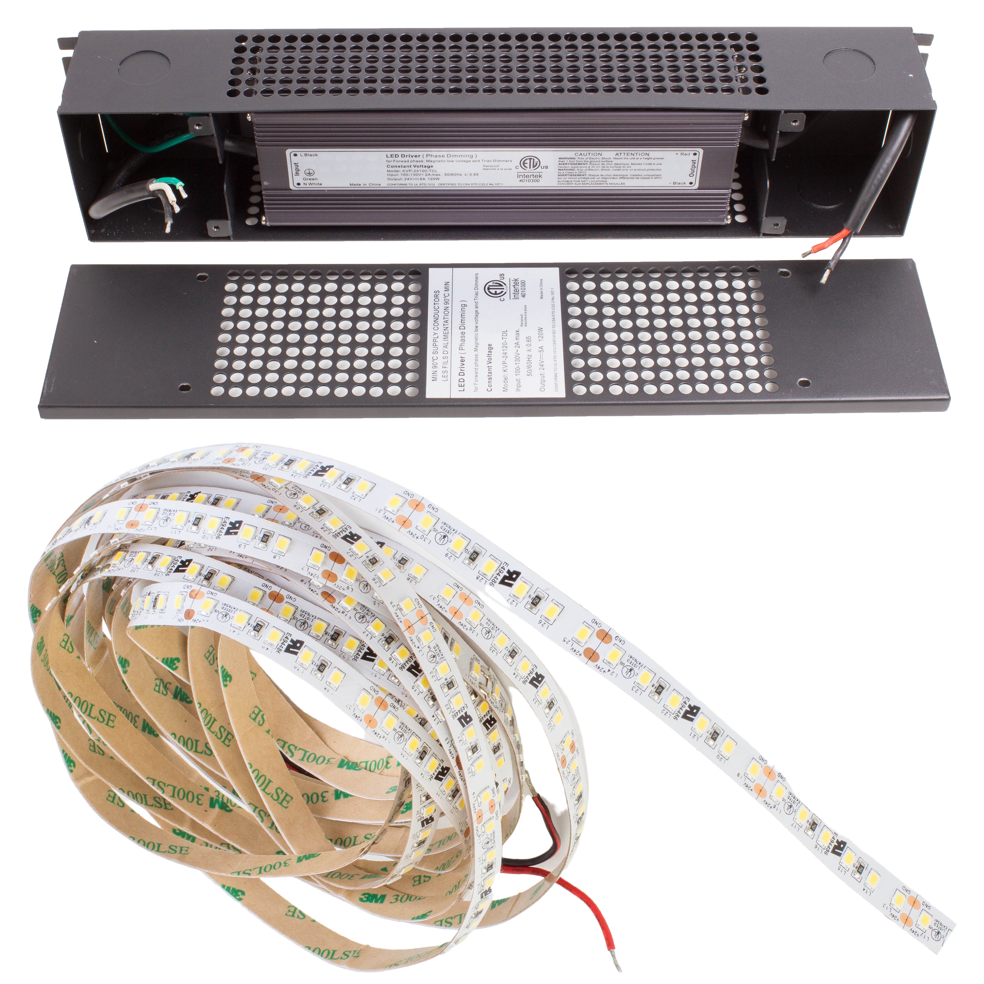 24v Premium Super Bright Series CRI 95 4000k Natural white color LED strip light + Aluminum Channel