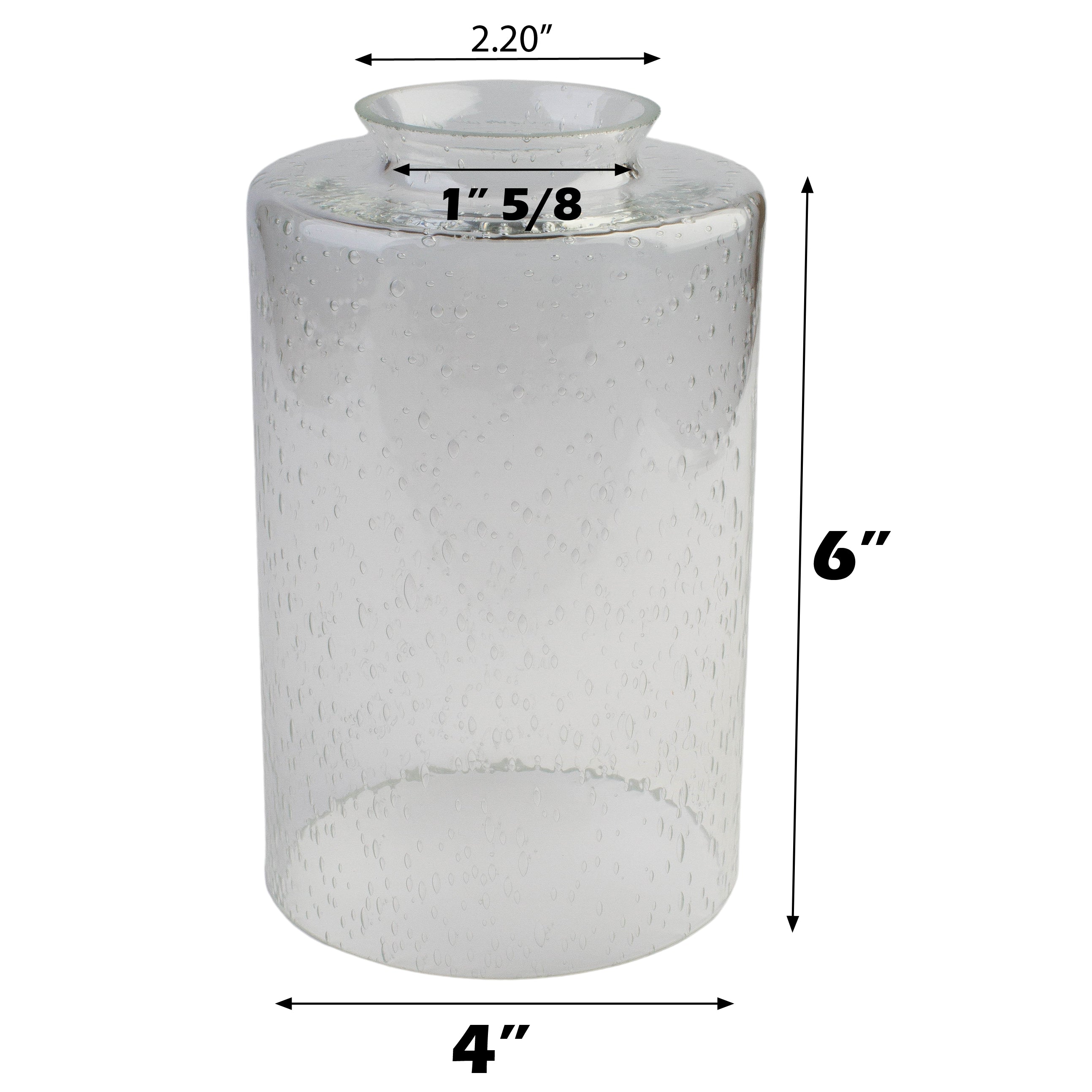 3 Pack clear bubble seeded glass shade cylinder screw fixed for ceiling fan & light fixture