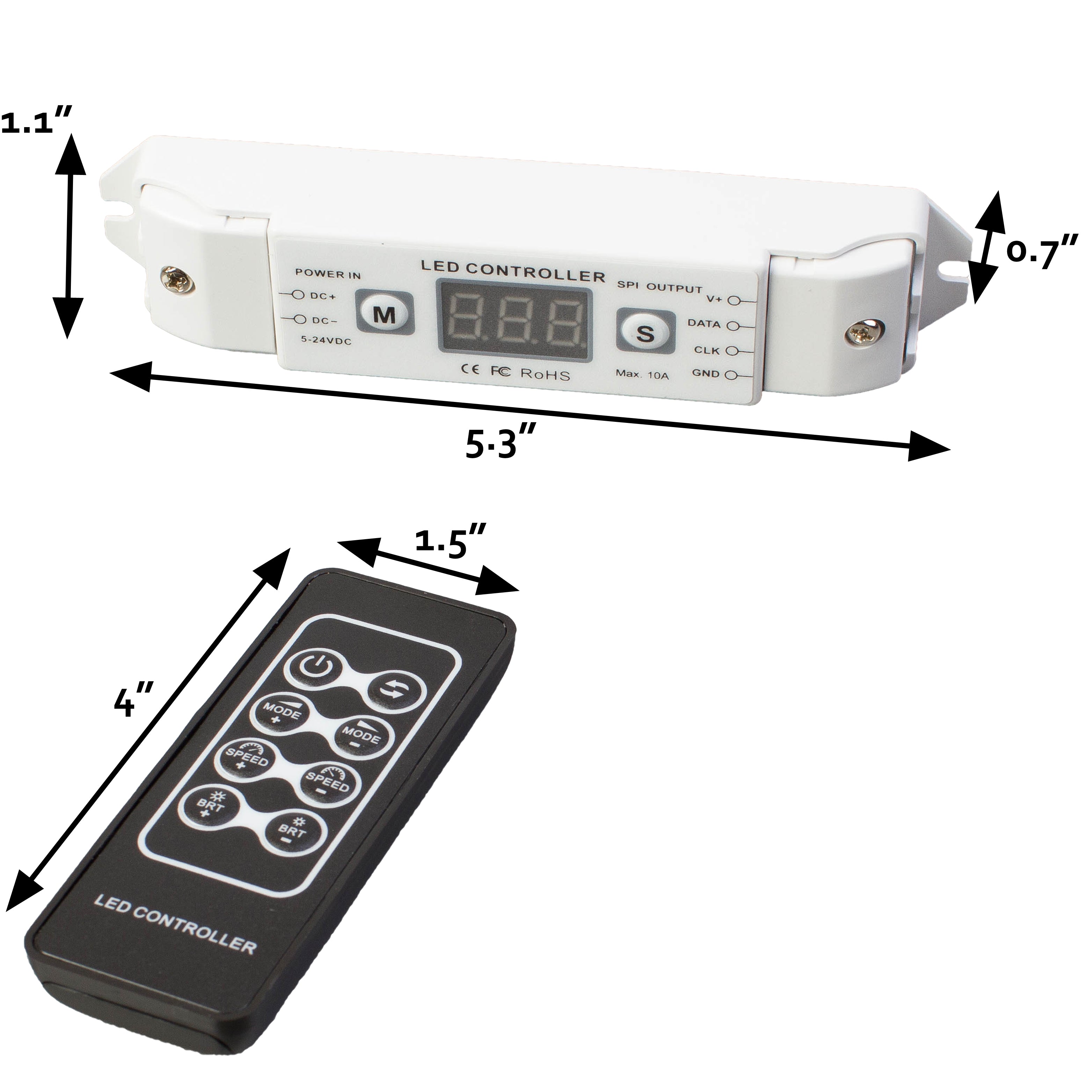 SPI Controller with Remote Control for Chasing Effect RGB LED Light