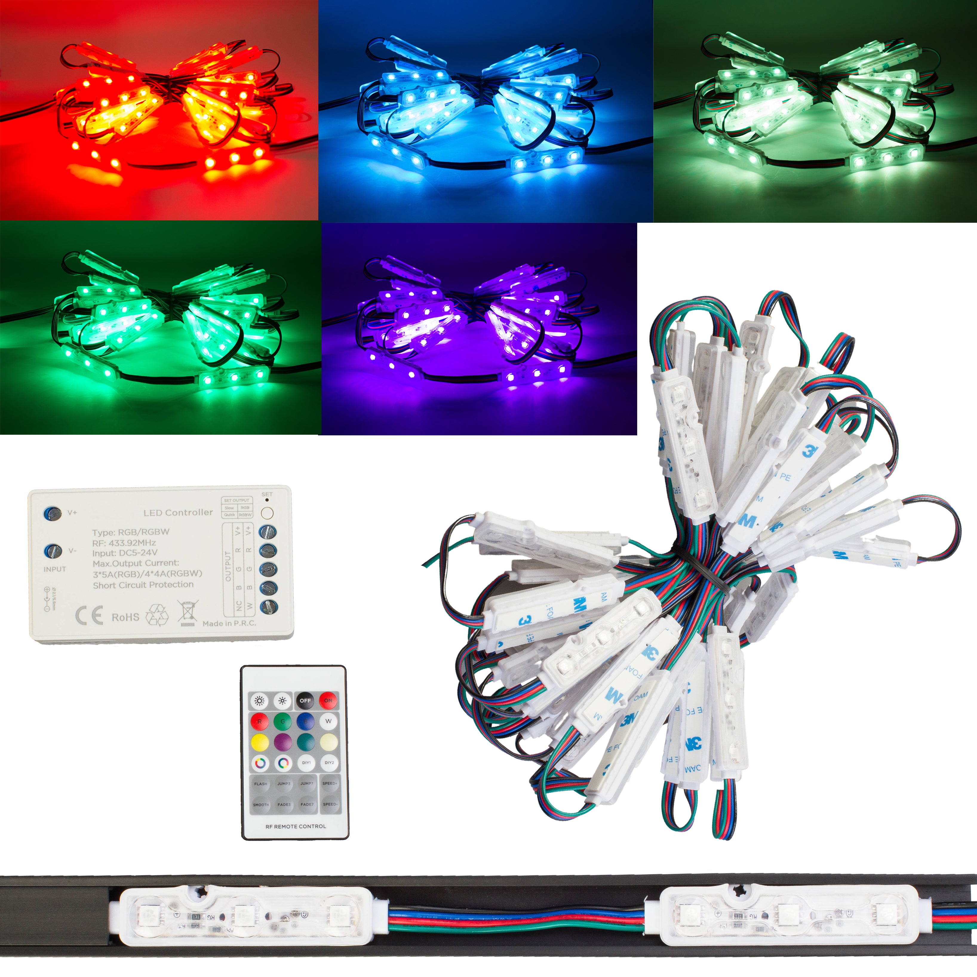 Storefront LED Track + Color Change RGB Z5050 Series Color Change LED Light