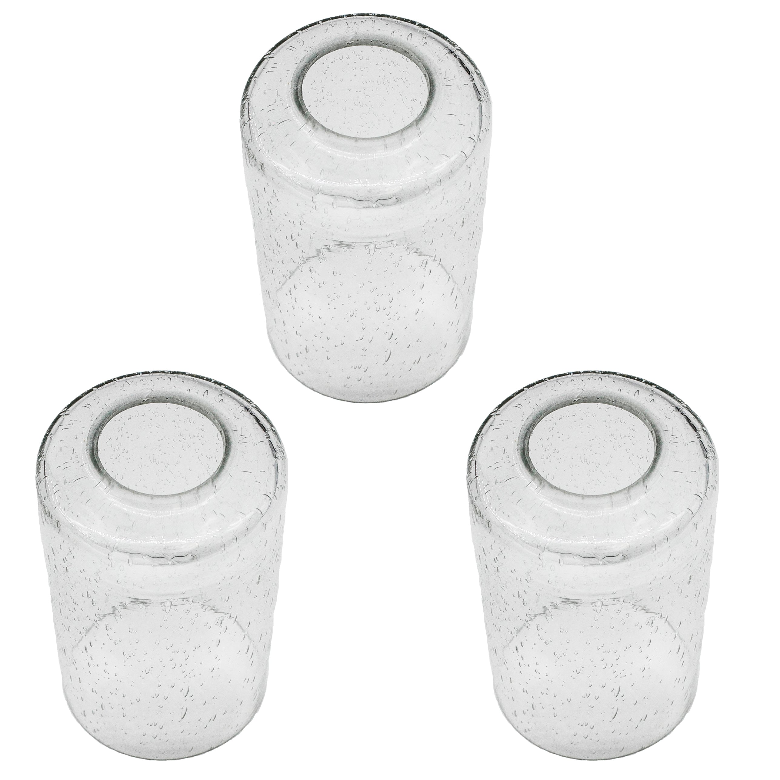 3 Pack clear seeded bubble glass shade cylinder for light fixtures