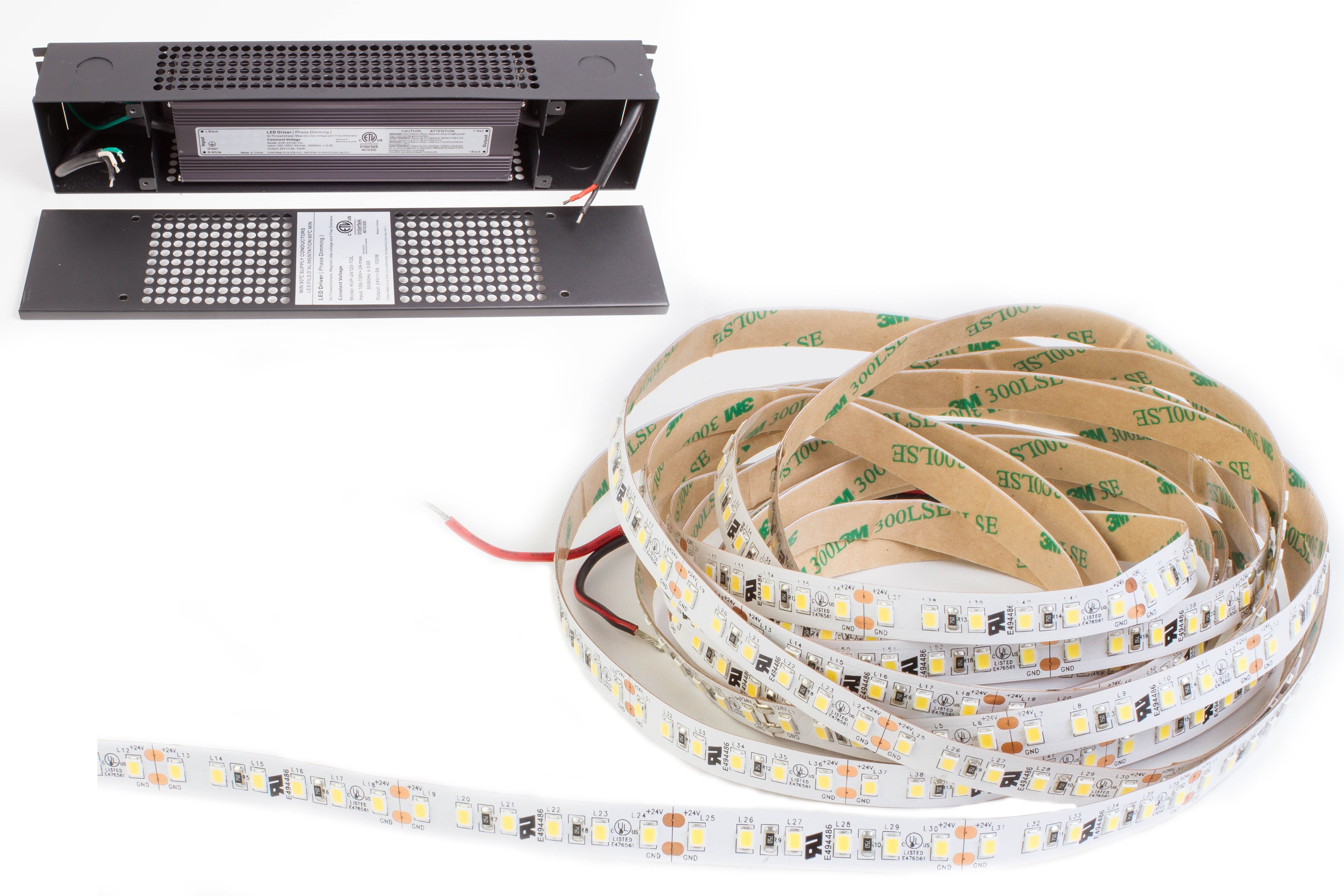 24v Premium Super Bright Series CRI 95 3000k Warm white color LED strip light + Aluminum Channel