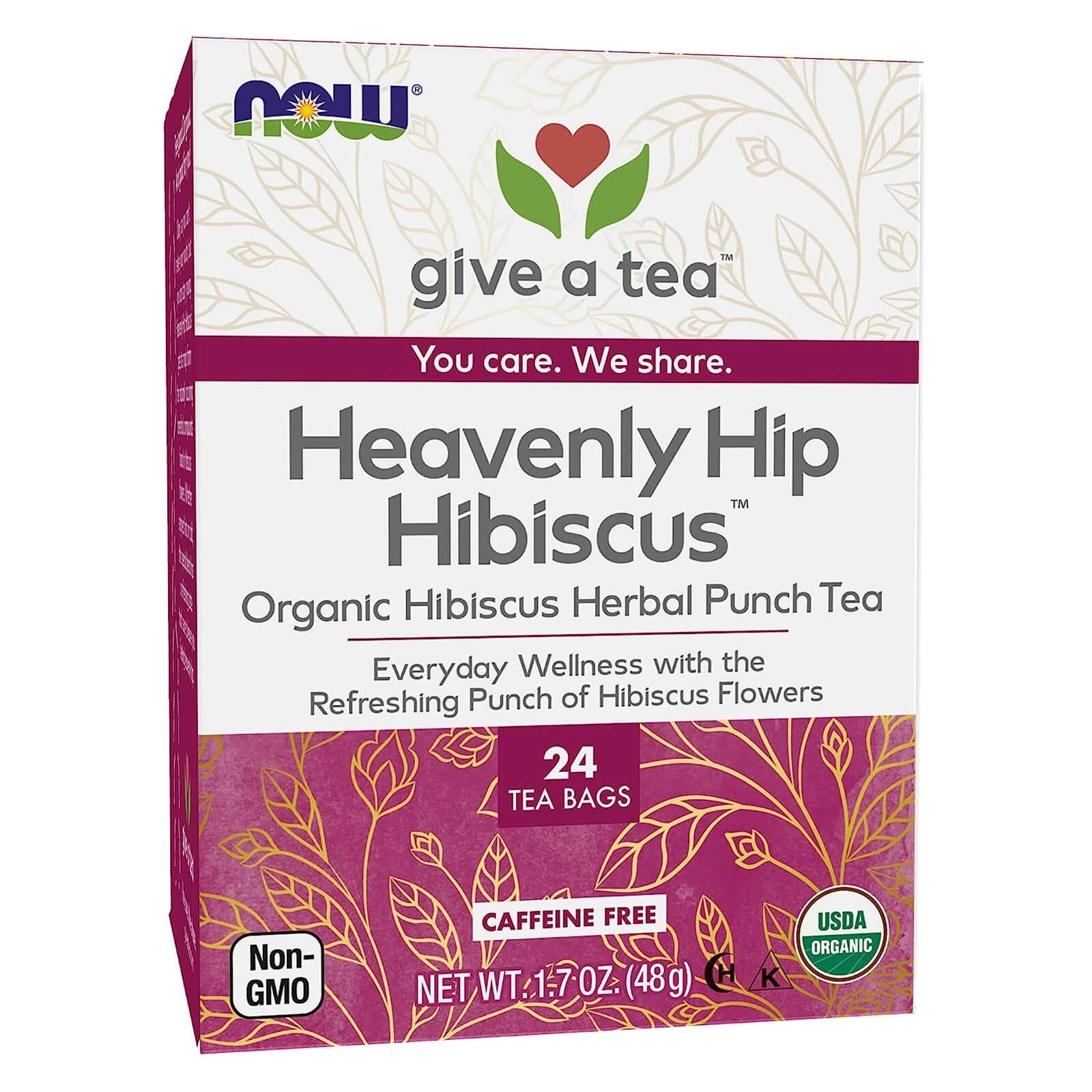 NOW Foods Heavenly Hip Hibiscus Tea - 24 Tea Bags