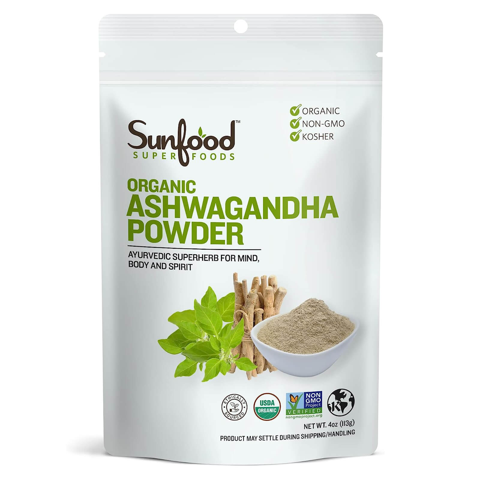 Sunfood Ashwagandha Powder 4 Oz