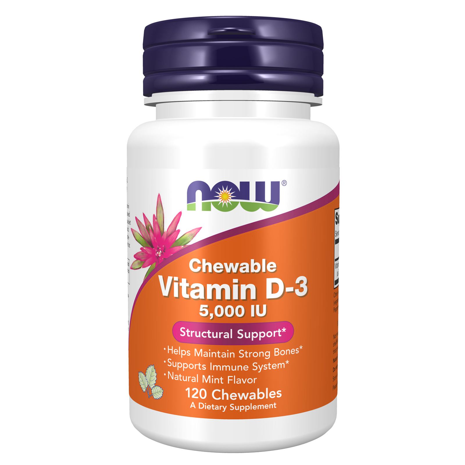 NOW Foods Vitamin D-3 5000 IU 120 Chewables