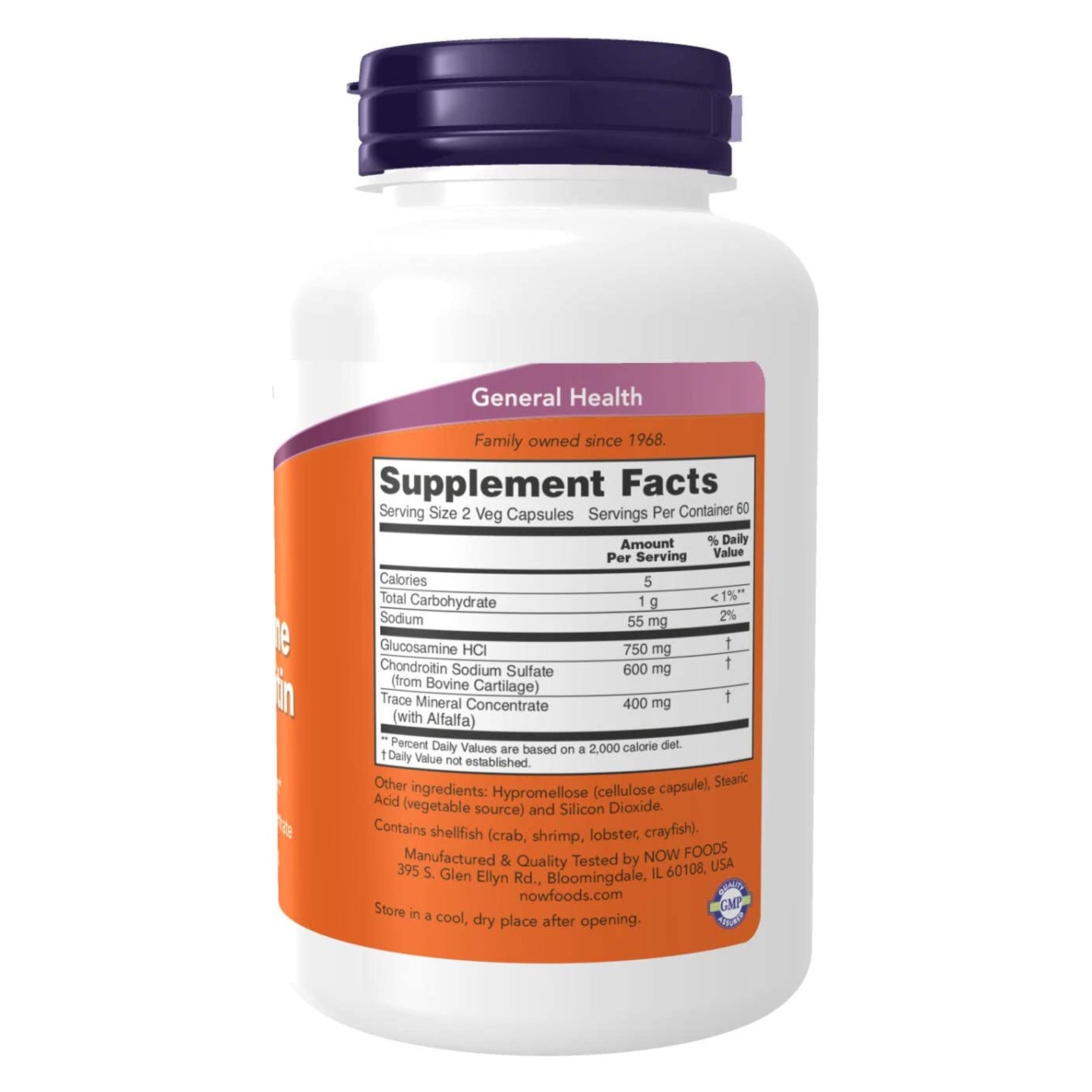 NOW Foods Glucosamine & Chondroitin with Trace Minerals 120 Veg Capsules