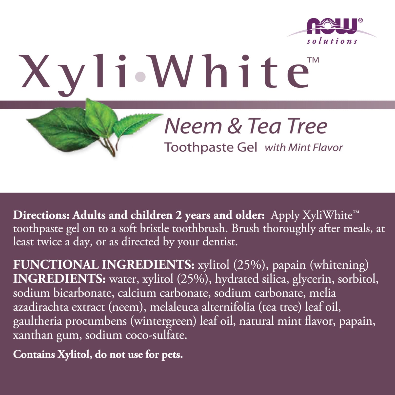 NOW Foods Xyliwhite Neem & Tea Tree Toothpaste Gel 6.4 oz