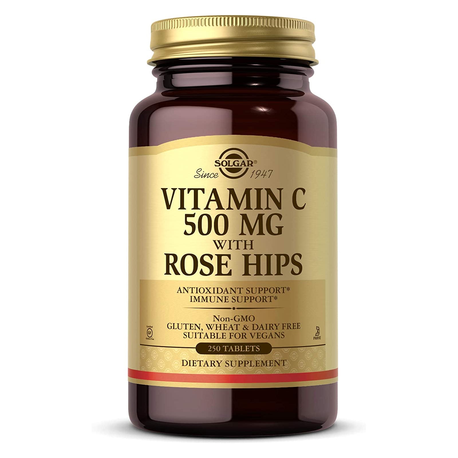 Solgar Vitamin C 500 mg with Rose Hips 250 Tablets