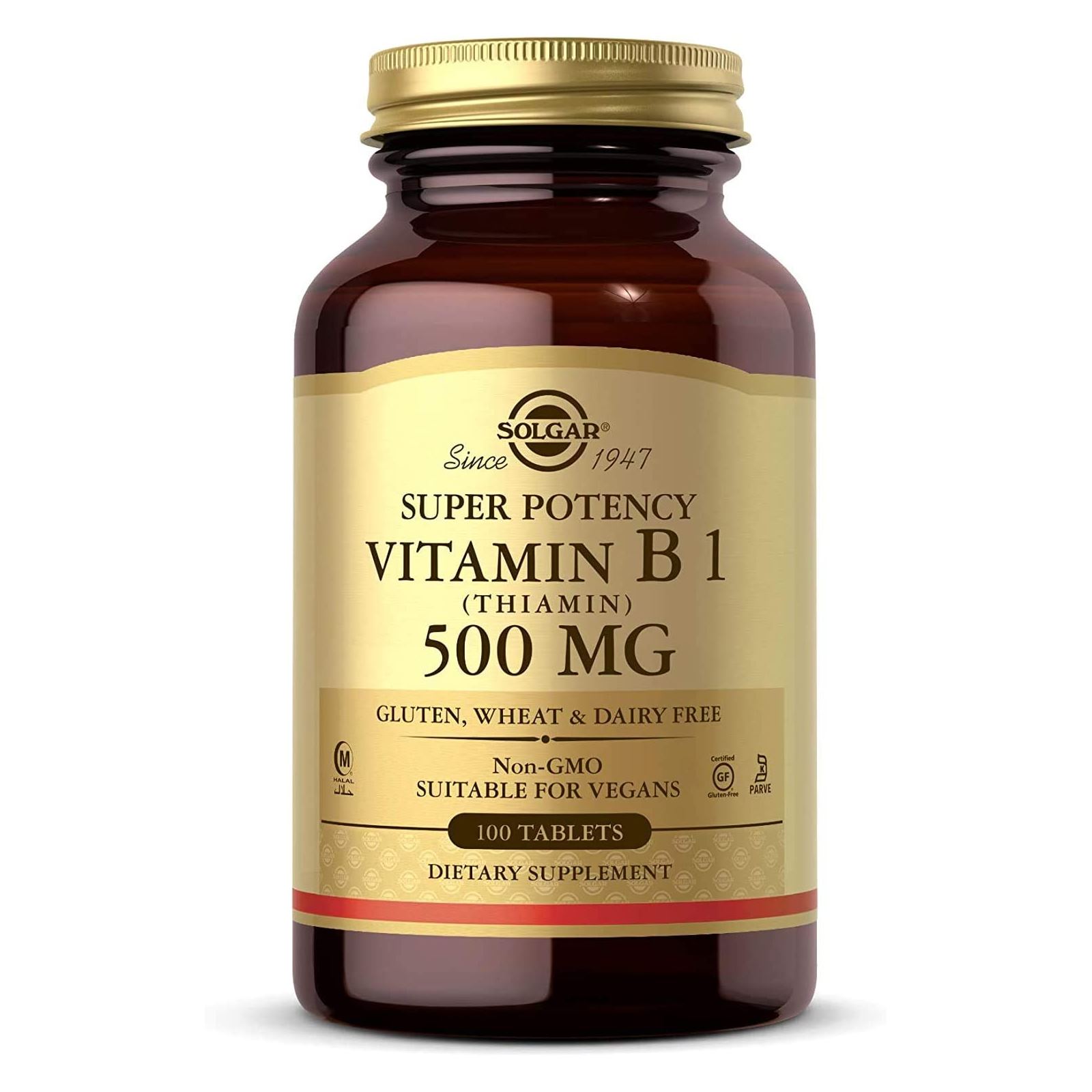 Solgar Vitamin B1 (Thiamin) 500 mg 100 Tablets