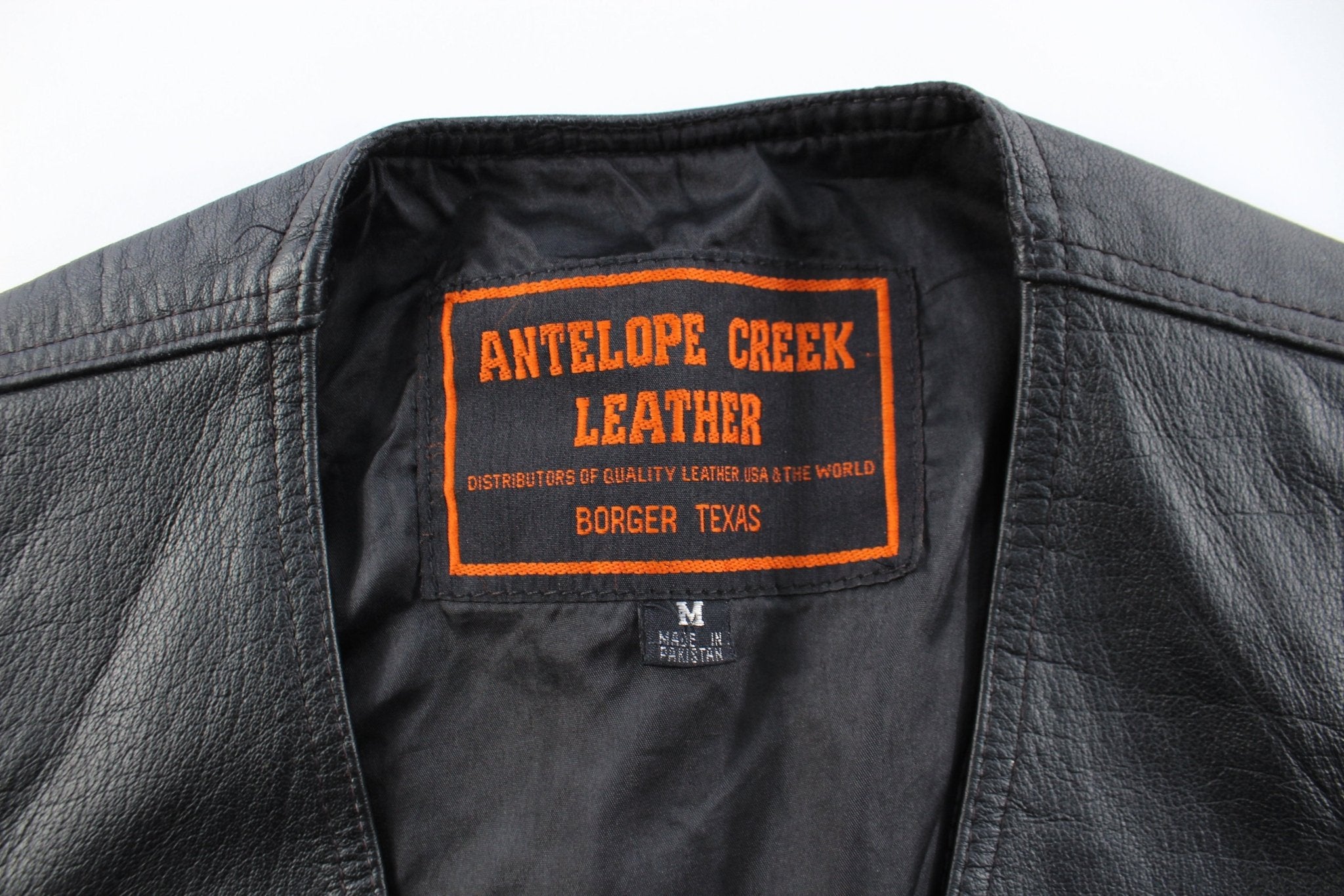 Antelope Creek Leather Embroidered Texas Flag Vest