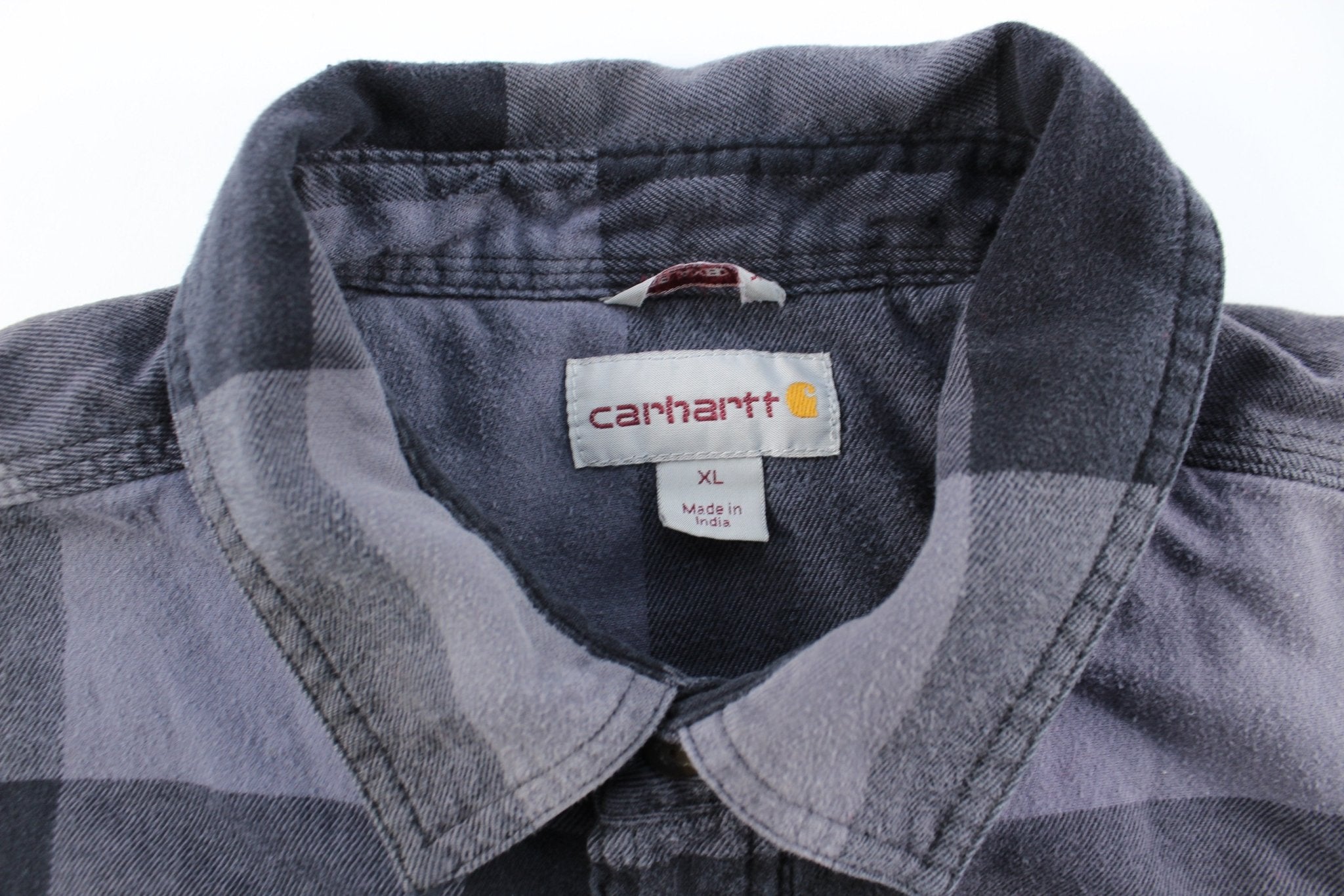 Carhartt Logo Patch Plaid Flannel Button Down
