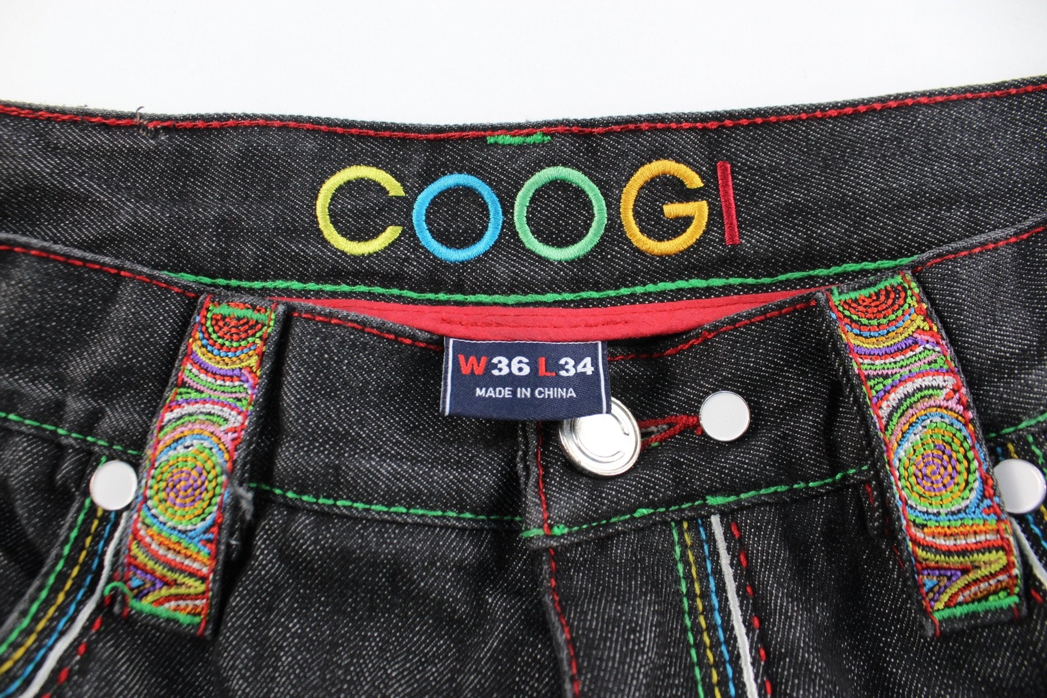 Y2K Coogi Embroidered Black Denim Jeans