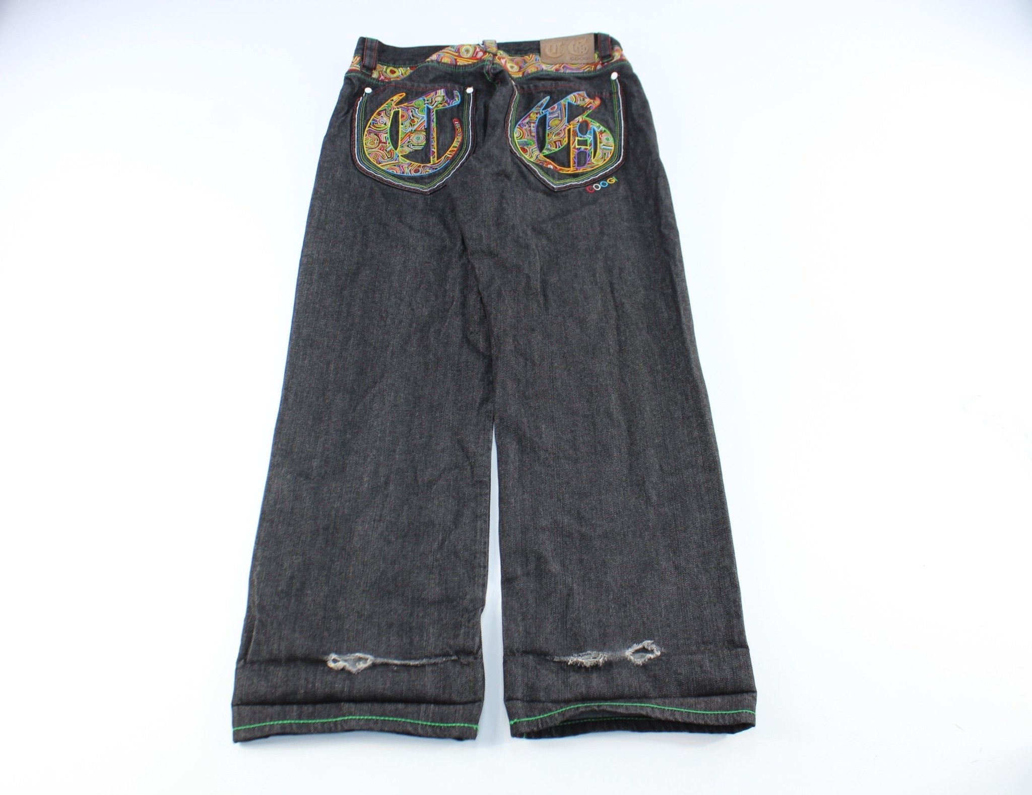 Y2K Coogi Embroidered Black Denim Jeans