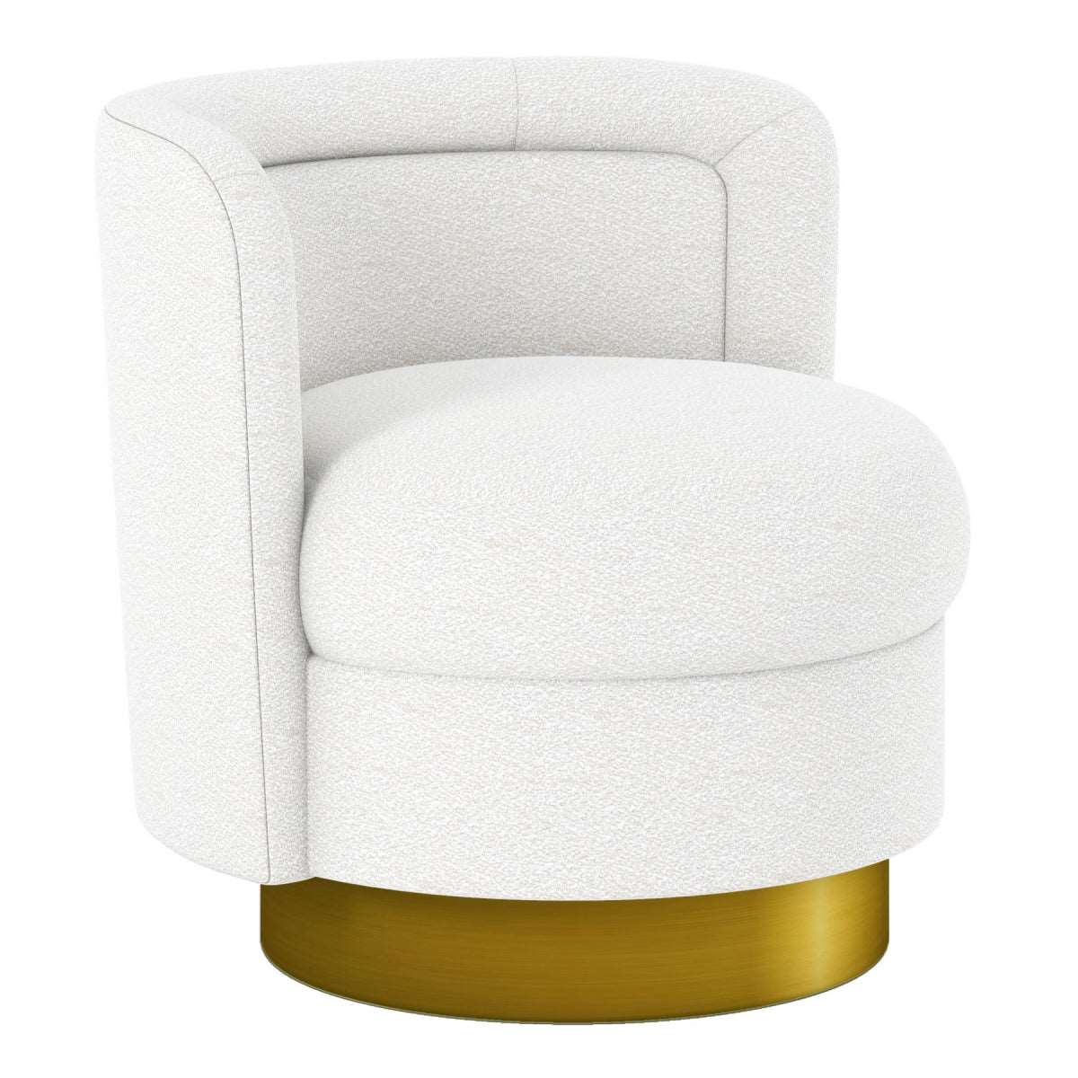 Aspen Swivel Lounge Chair, White Boucle