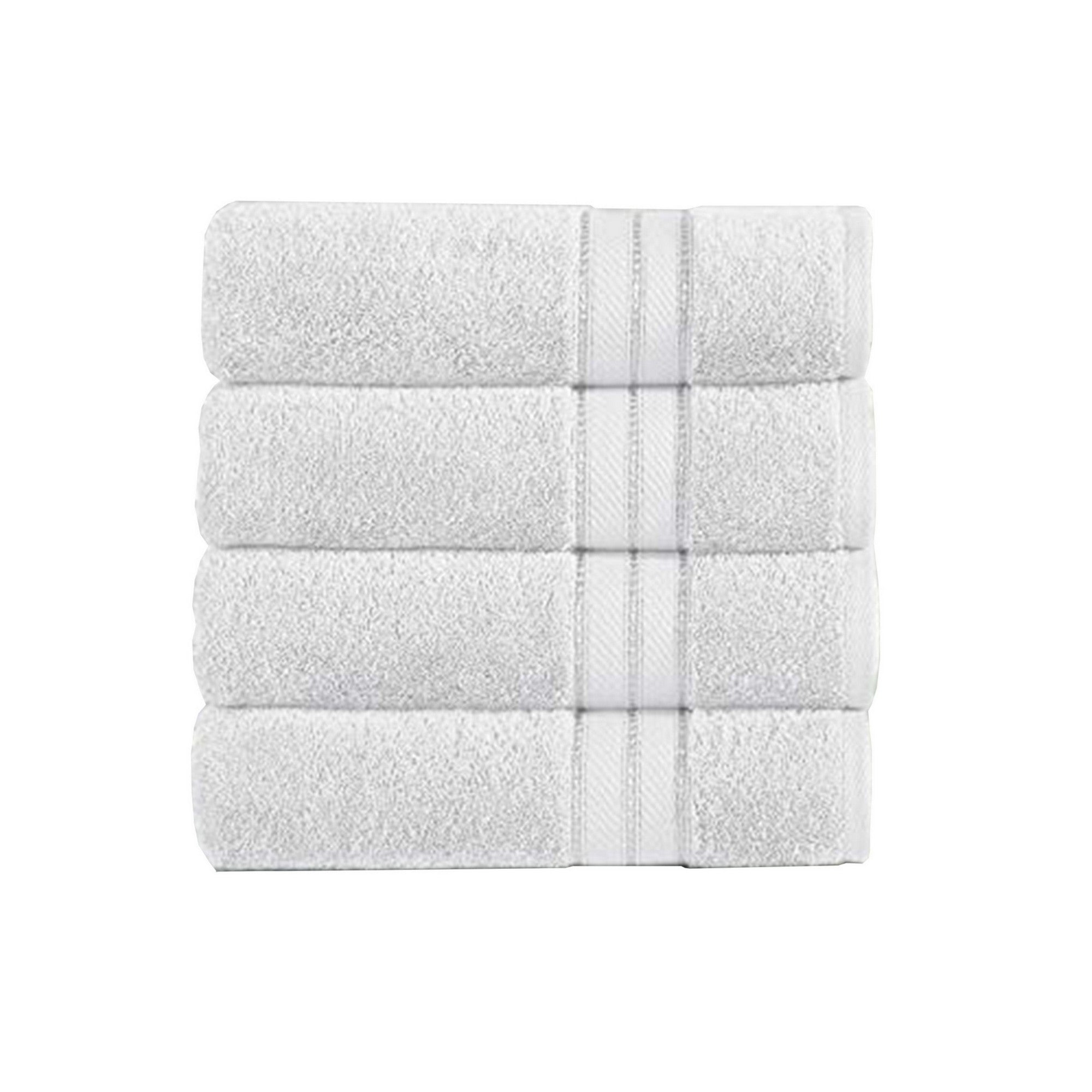 Bergamo 4 Piece Spun Loft Fabric Towels With Striped Pattern The Urban Port, White