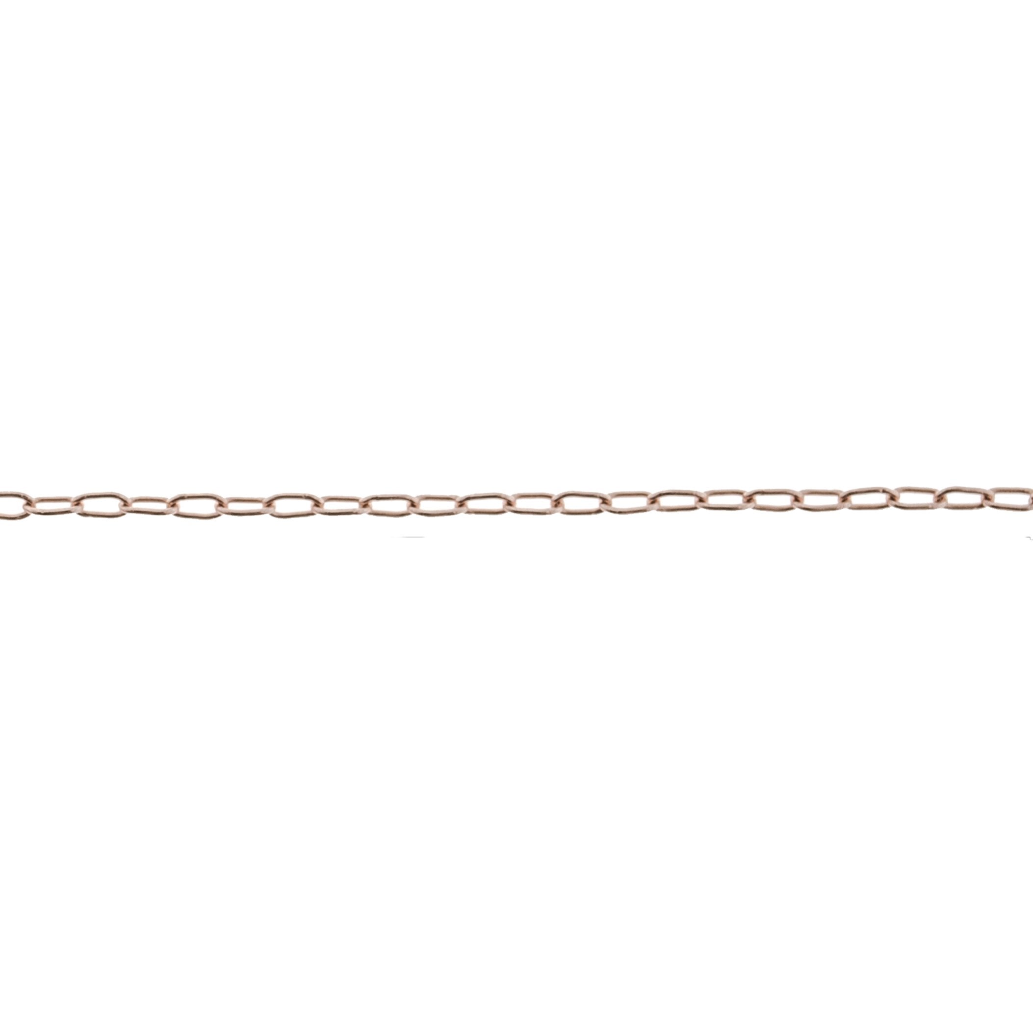 14K Pink 1.1MM Drawn Cable Chain