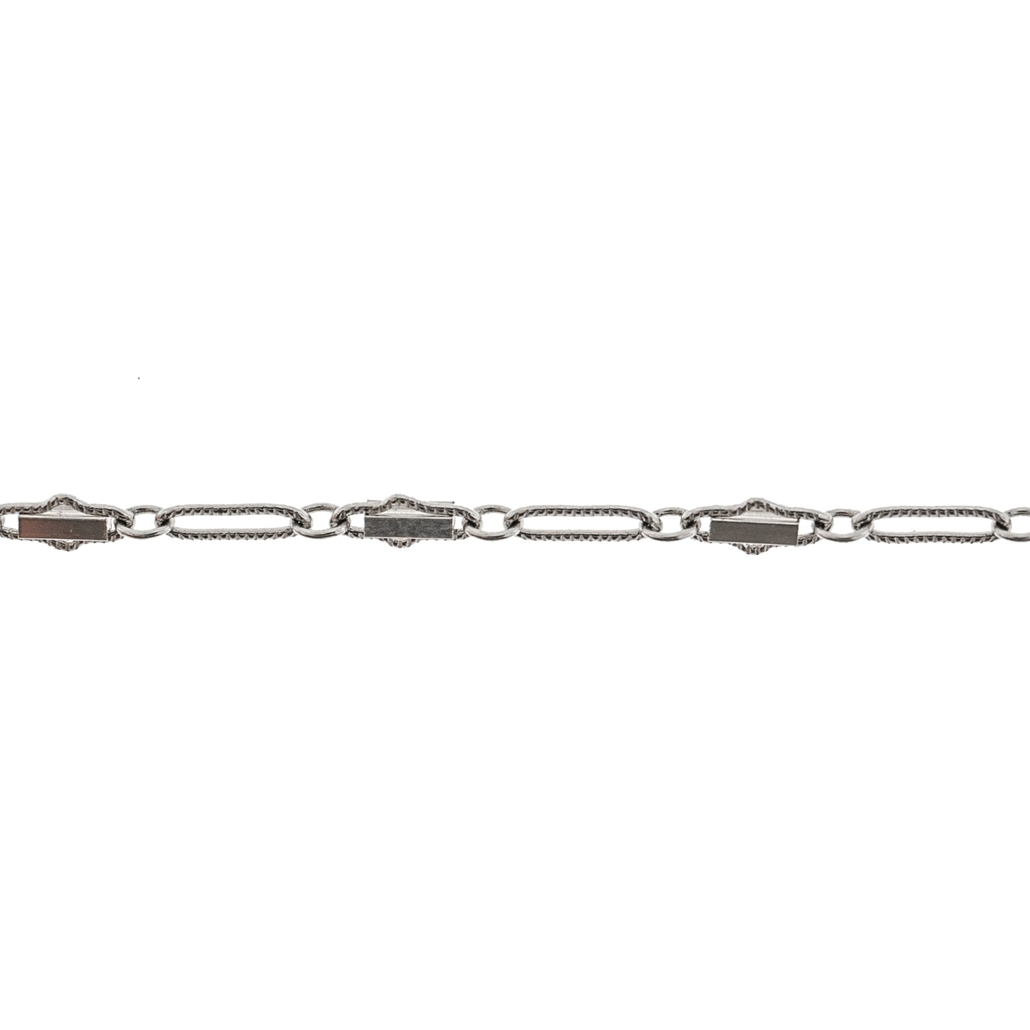 14K White 2.8MM Baguette Chain