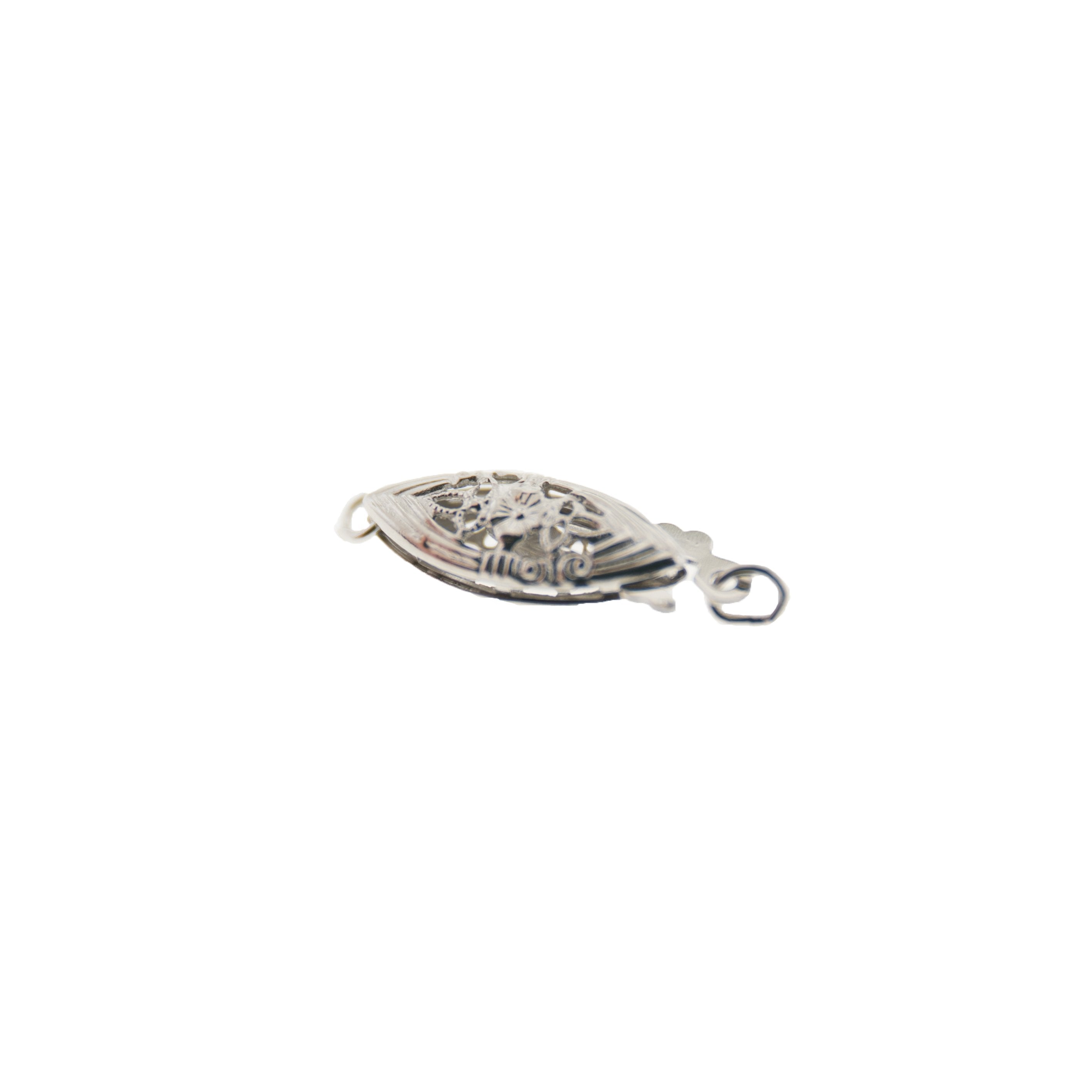 14K White Filigree Fish Hook Clasps