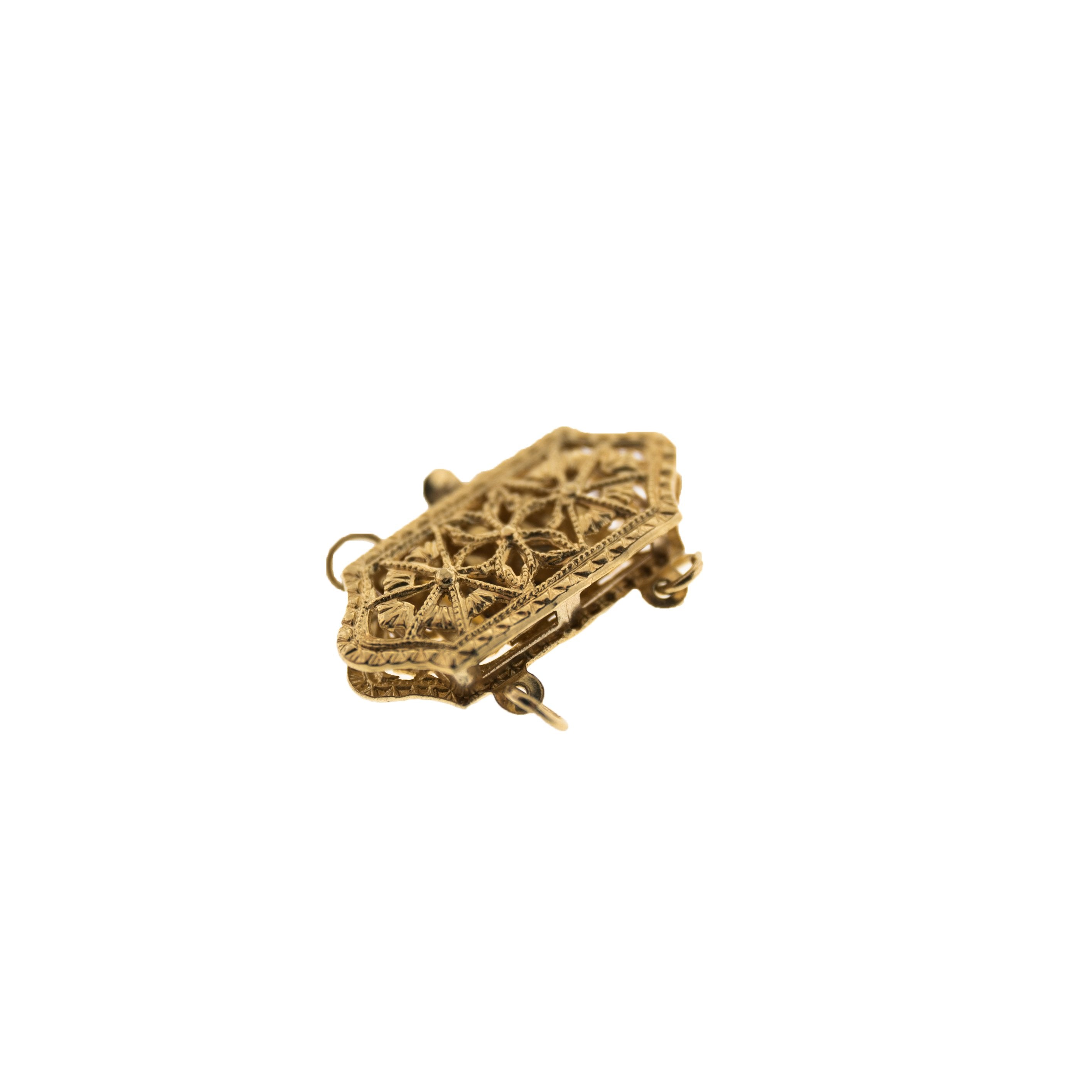 14K Yellow Filigree Clasp