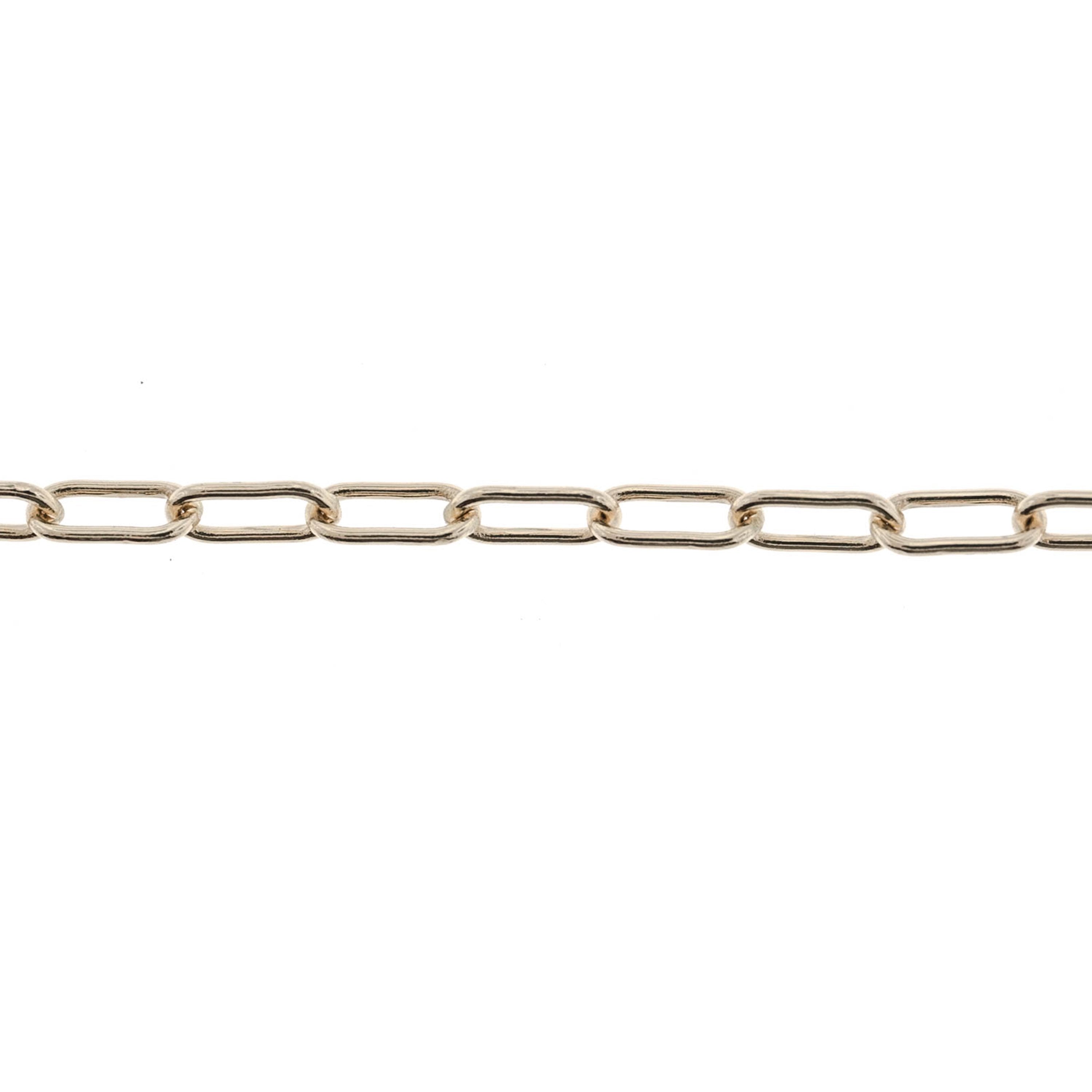 14K Yellow 3MM Elongated Cable Chain