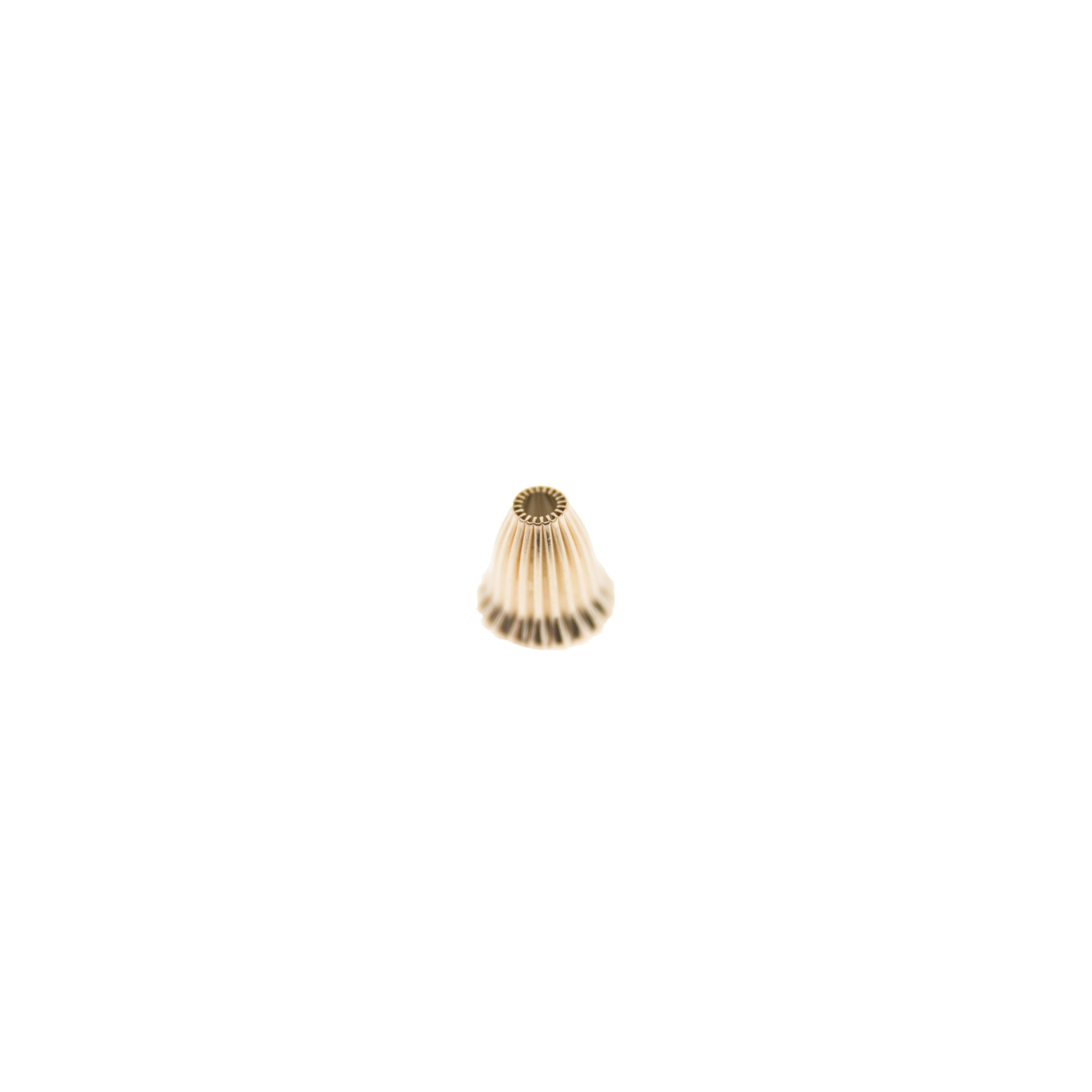 14K Yellow Corrugated Bead Cup