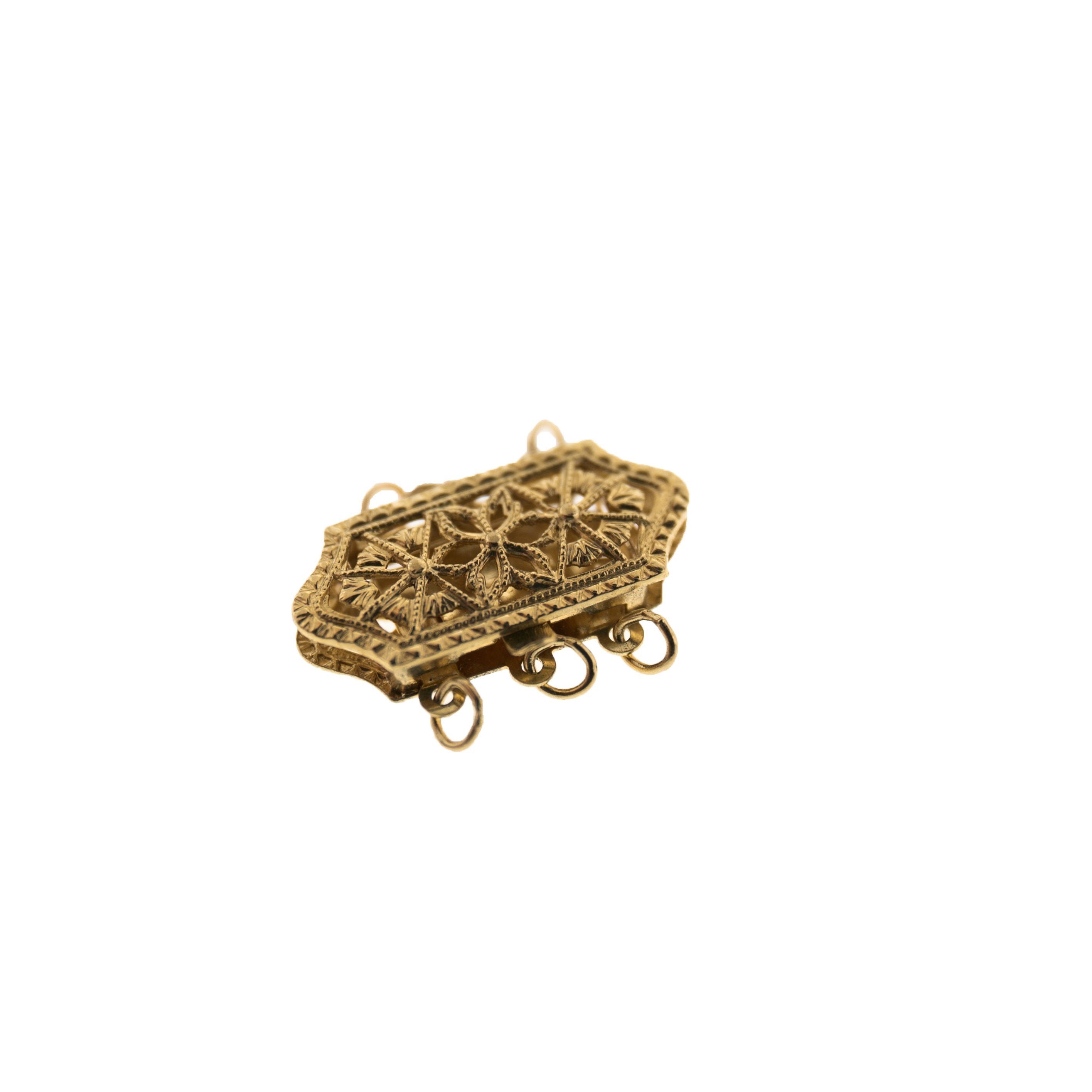 14K Yellow Filigree Clasp