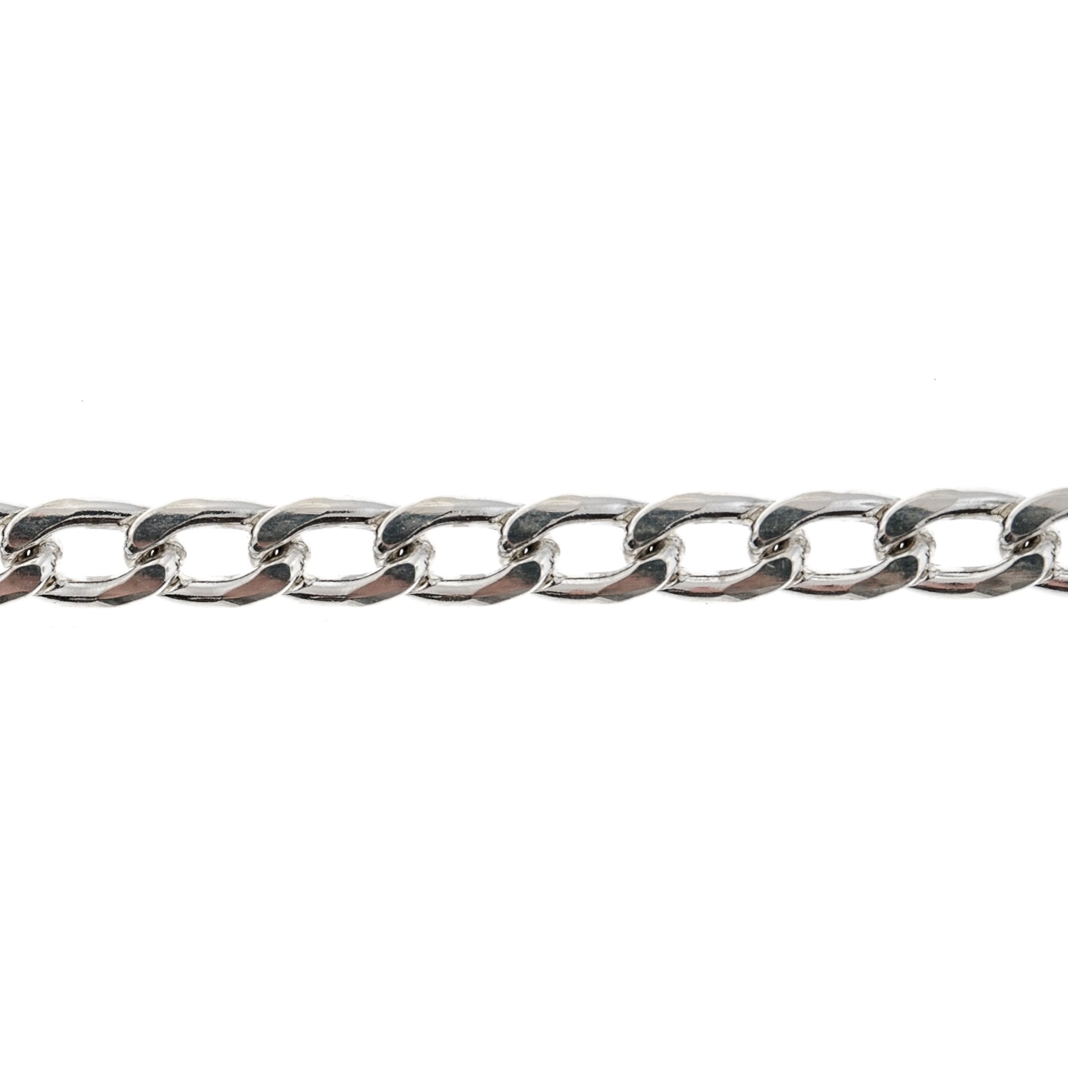 Sterling Silver 2MM Hammered Curb Chain