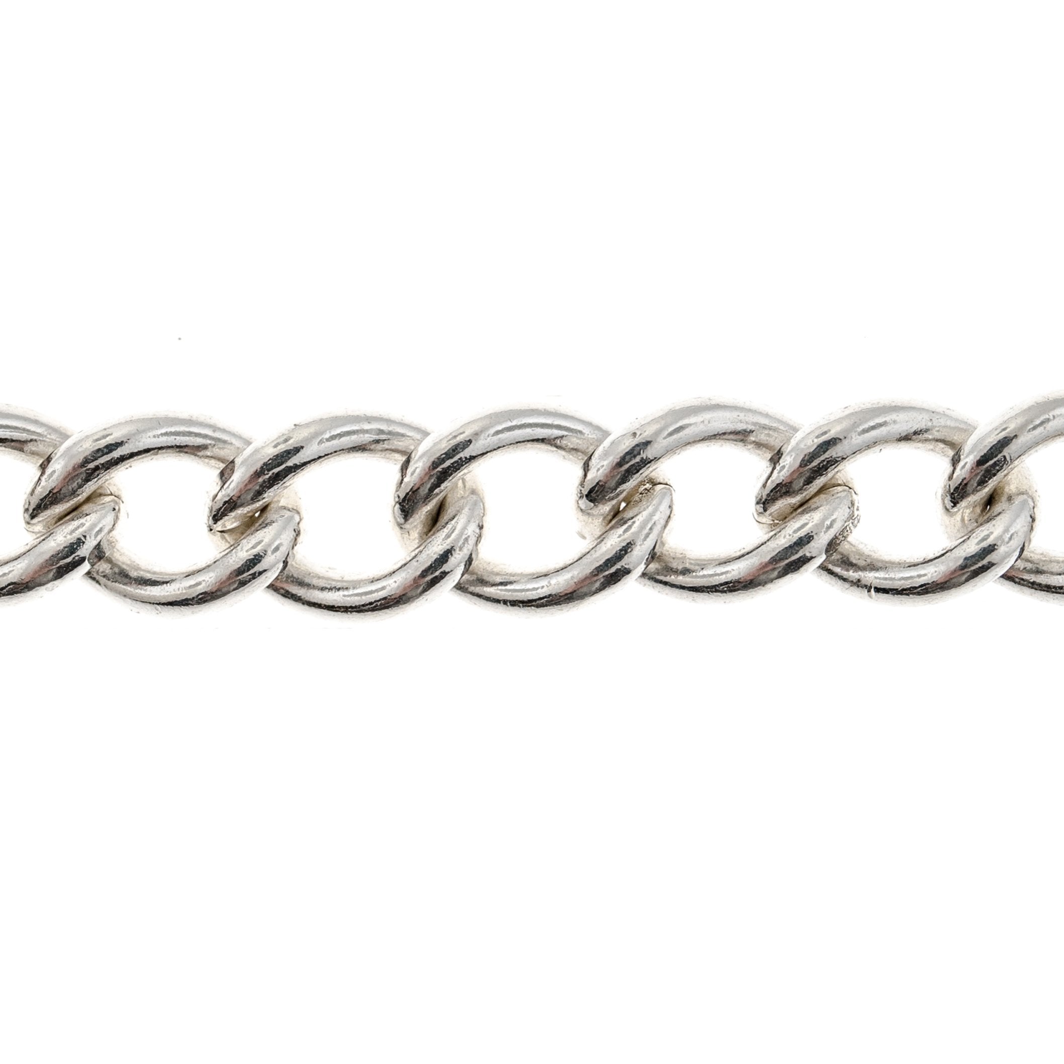 Sterling Silver 7.8MM Flat Curb Chain