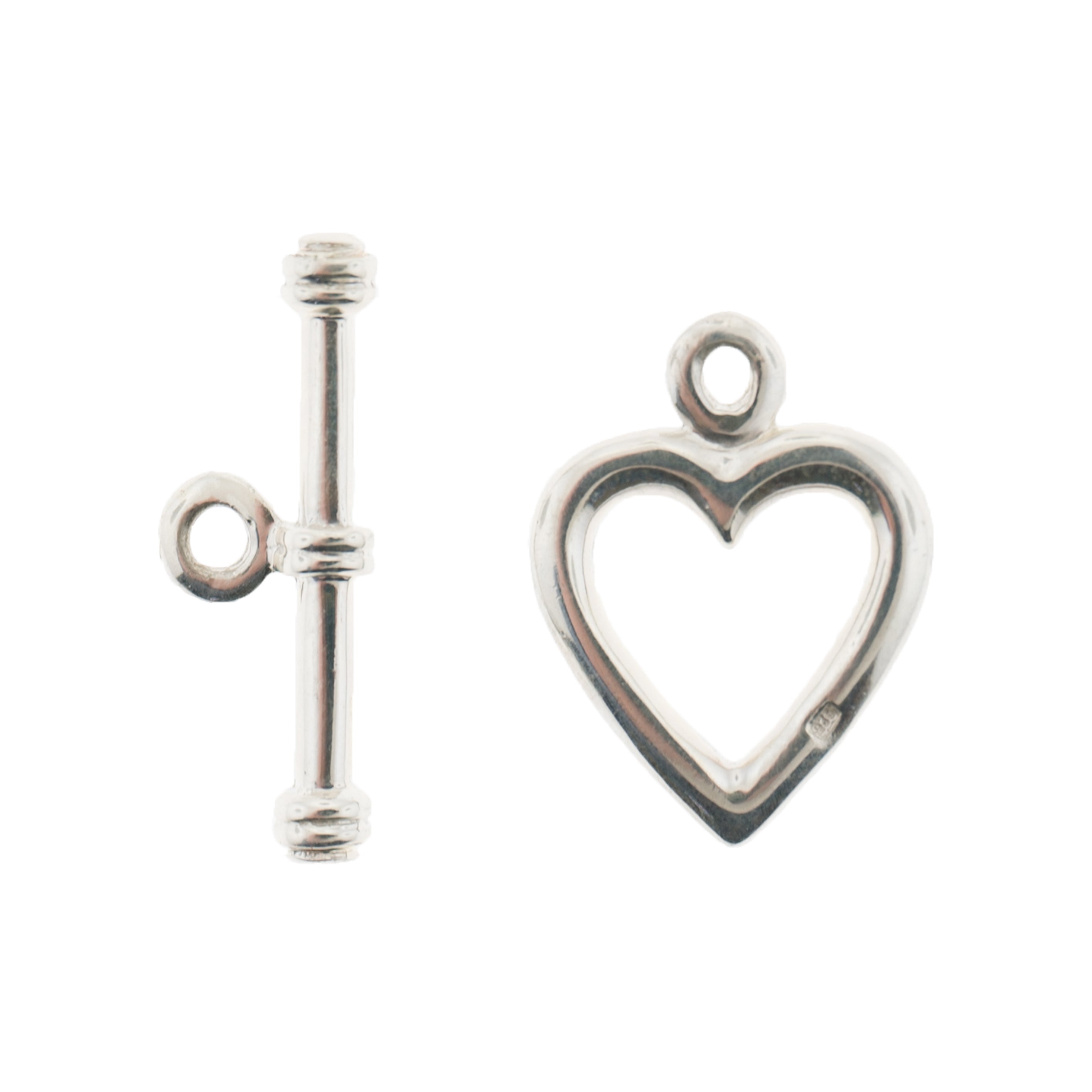 Sterling Silver Heart Toggle Lock