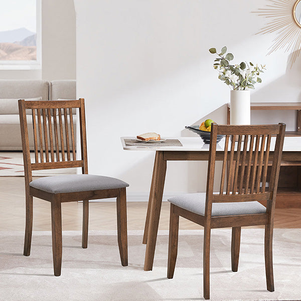 slat back wood dining chairs