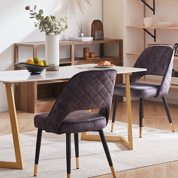 duhome open back velvet dining chairs